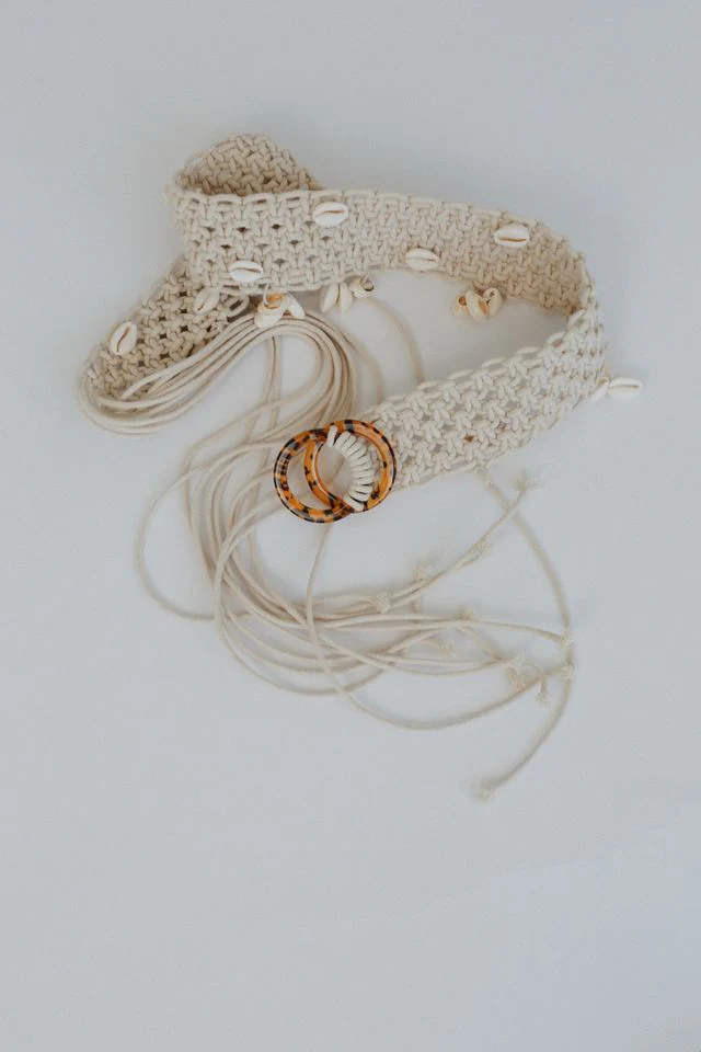 Coastal Chic Sea Shell Embroidered Belt - Natural - Image 6