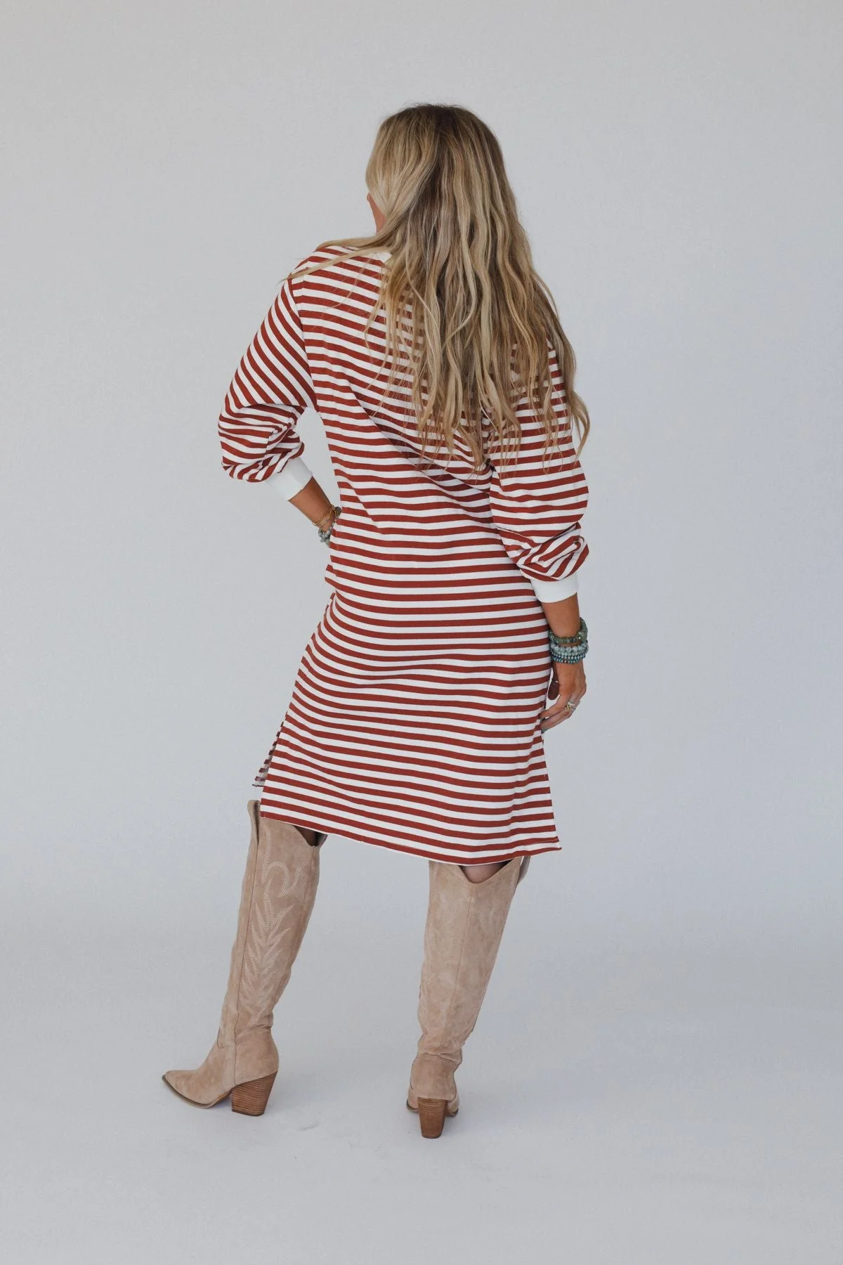 Coastal Stripes Midi Dress - Red Multi - Image 5