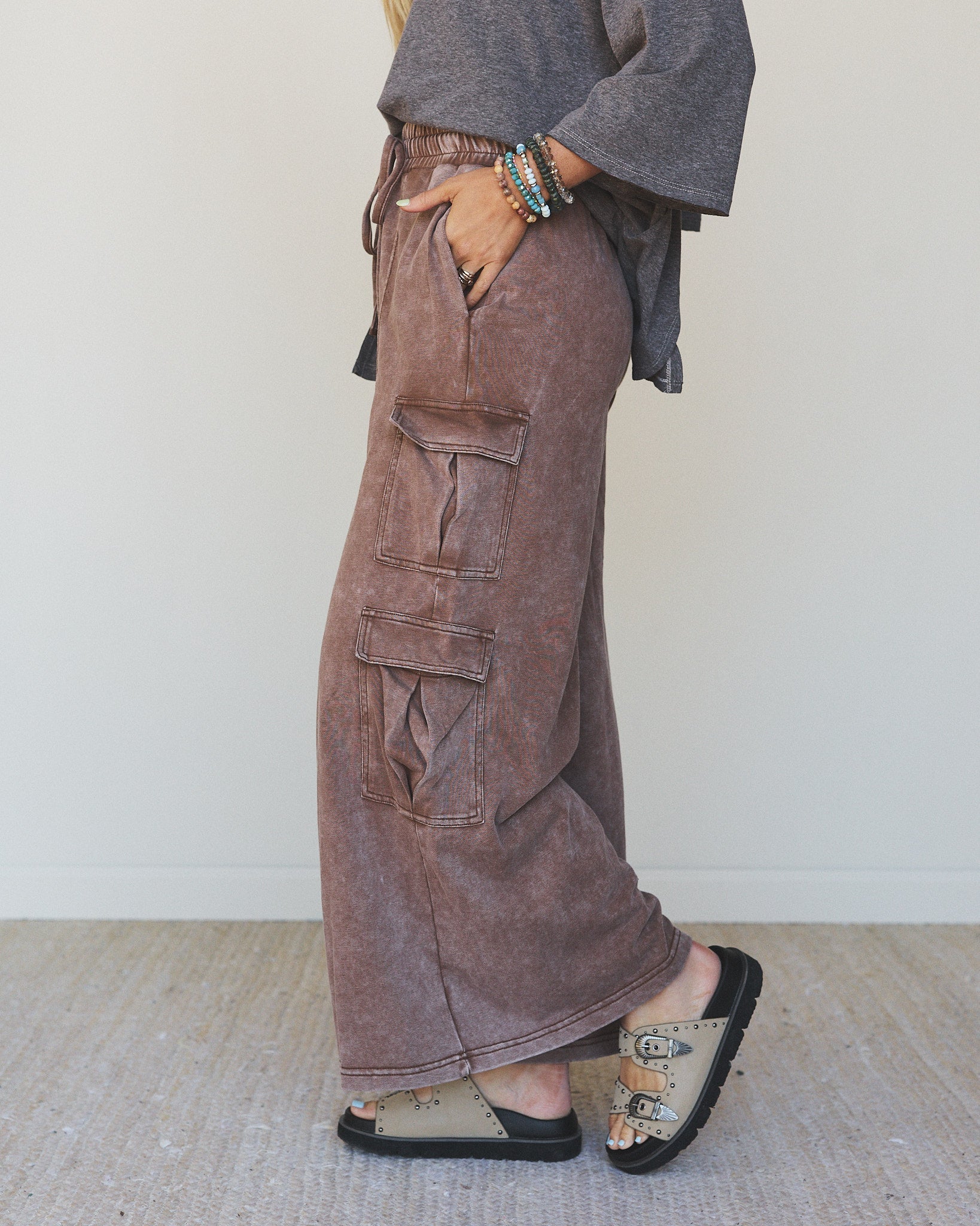 Cool Theory Wide Leg Pants - Brown - Image 3