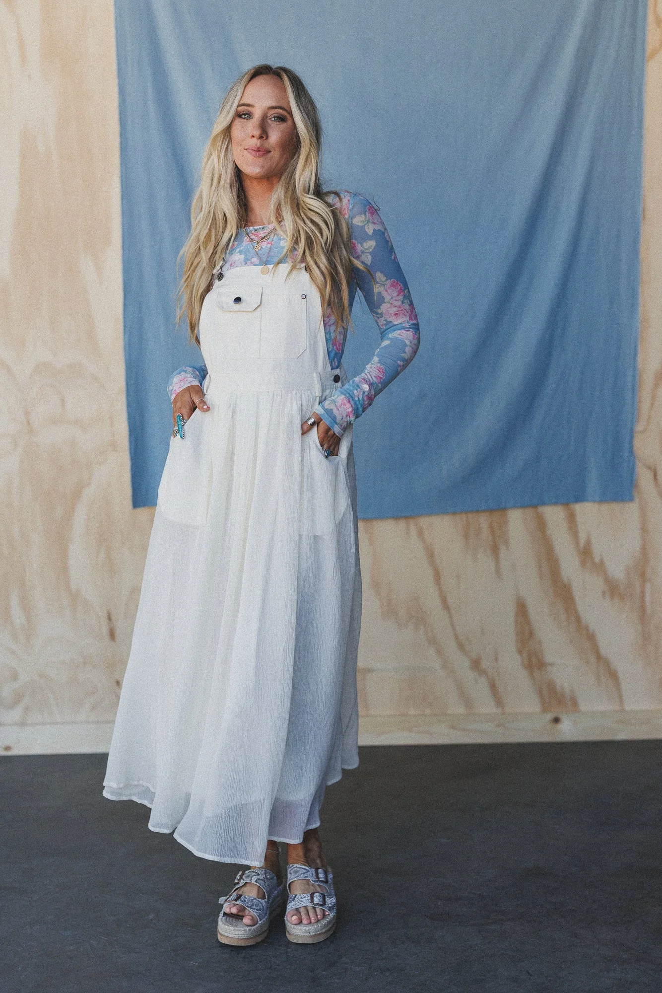 Country Dreams Overalls Dress - Beige - Pre Order - Image 2