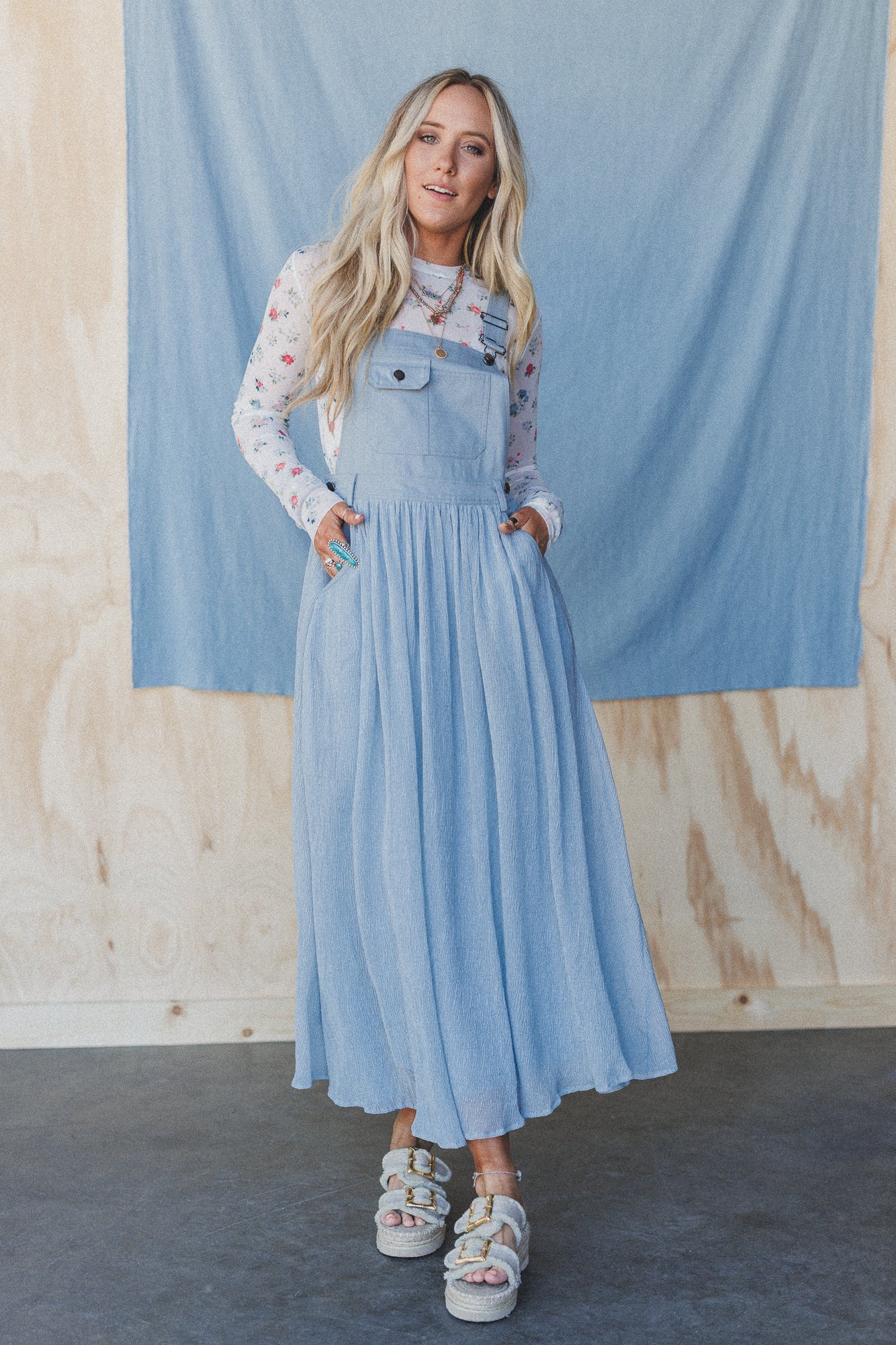 Country Dreams Overalls Dress - Blue - Pre Order - Image 2