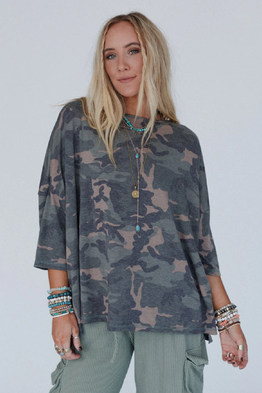 The Nest Country Girl Camo Top - Army - Image 2
