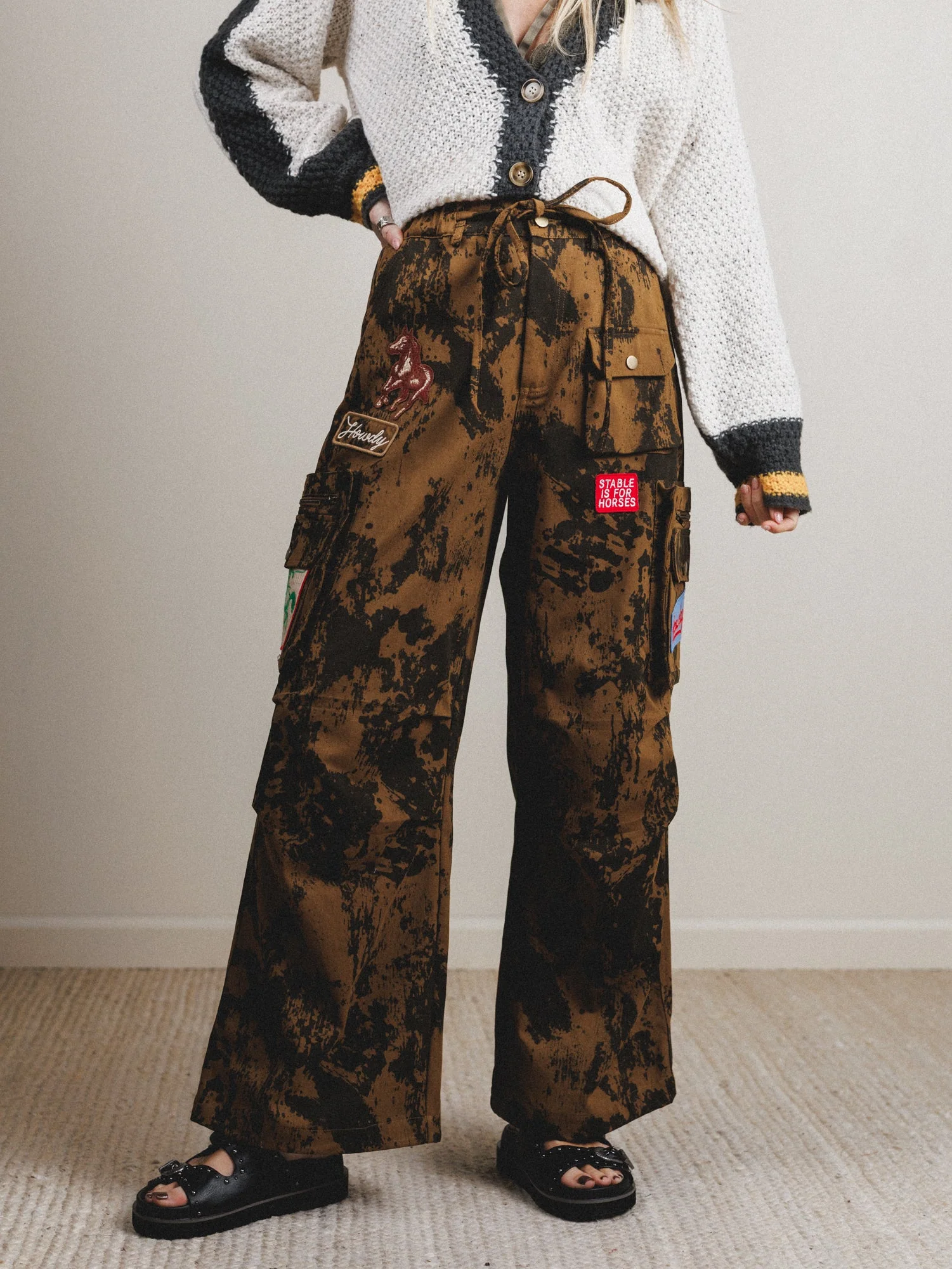 Cowgirl Song Cargo Pants - Golden Brown - Image 2