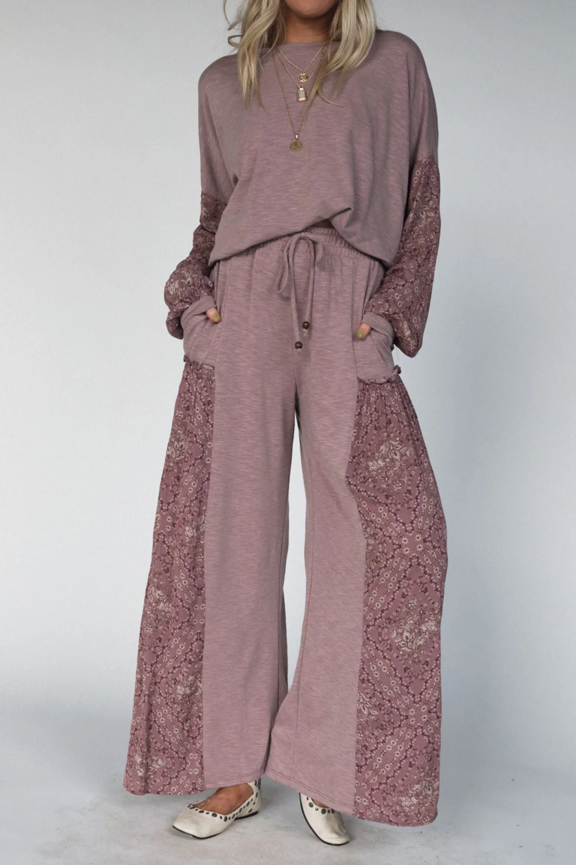 The Nest Cozy Haven Pants - Mauve Mauve
