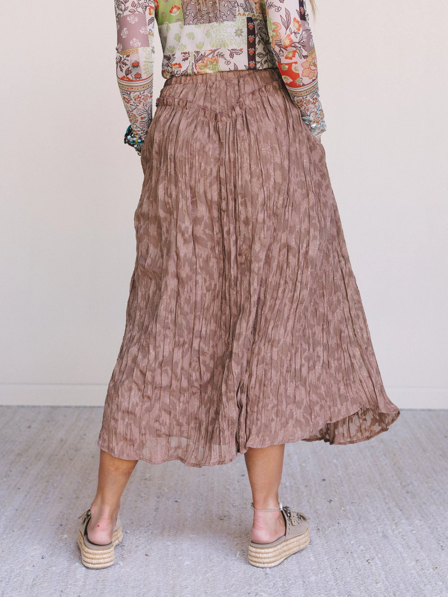 Coyote Bloom Floral Maxi Skirt - Brown - Image 4