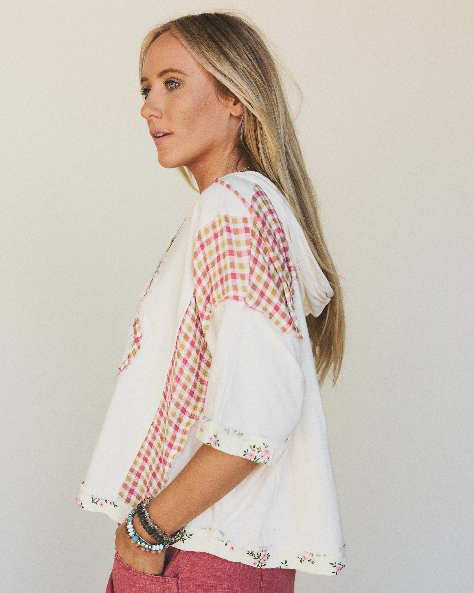 Crazy Daisy Floral Patch Top - Cream - Image 3