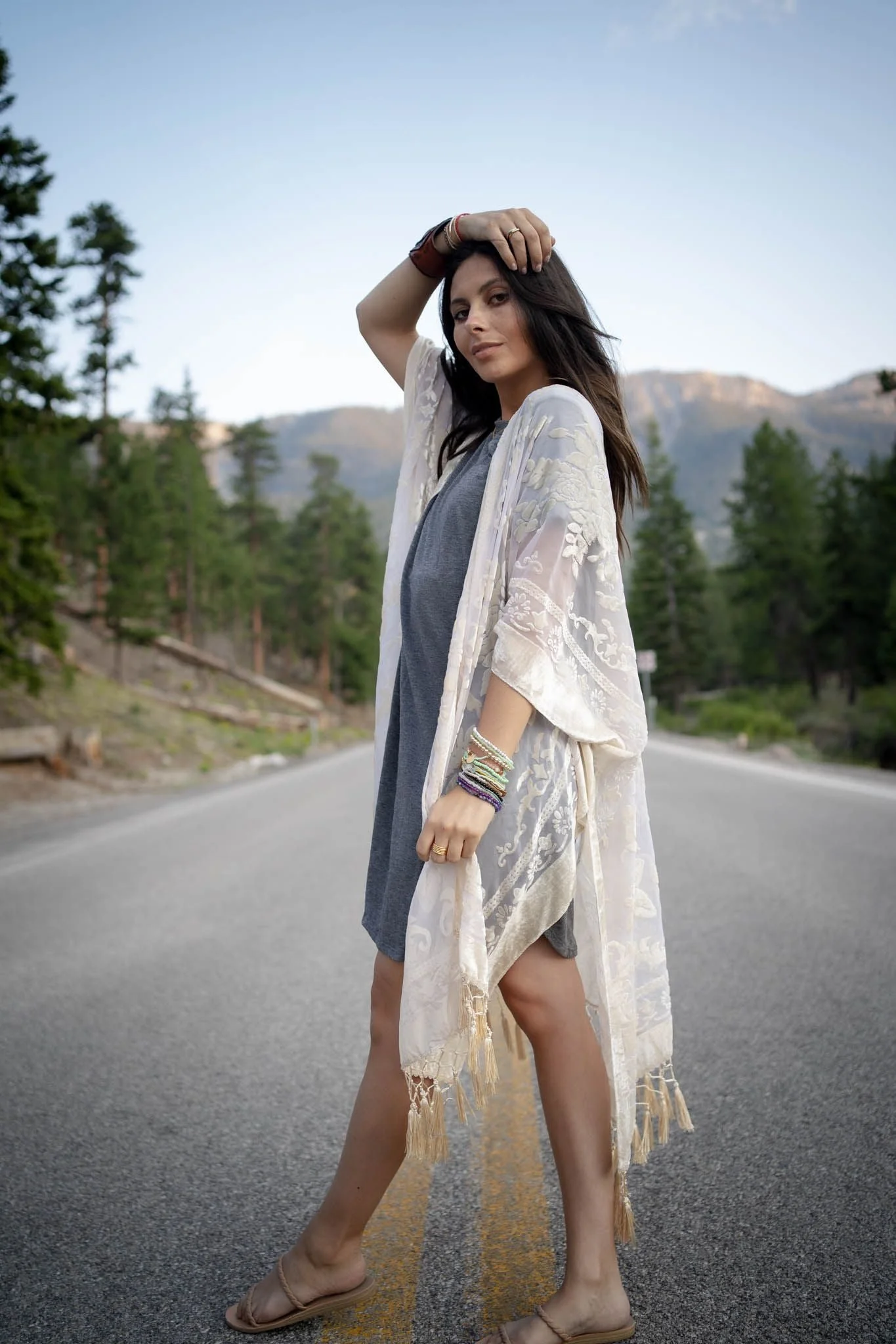 Crushin' On You Velvet Kimono - Nude - Image 3