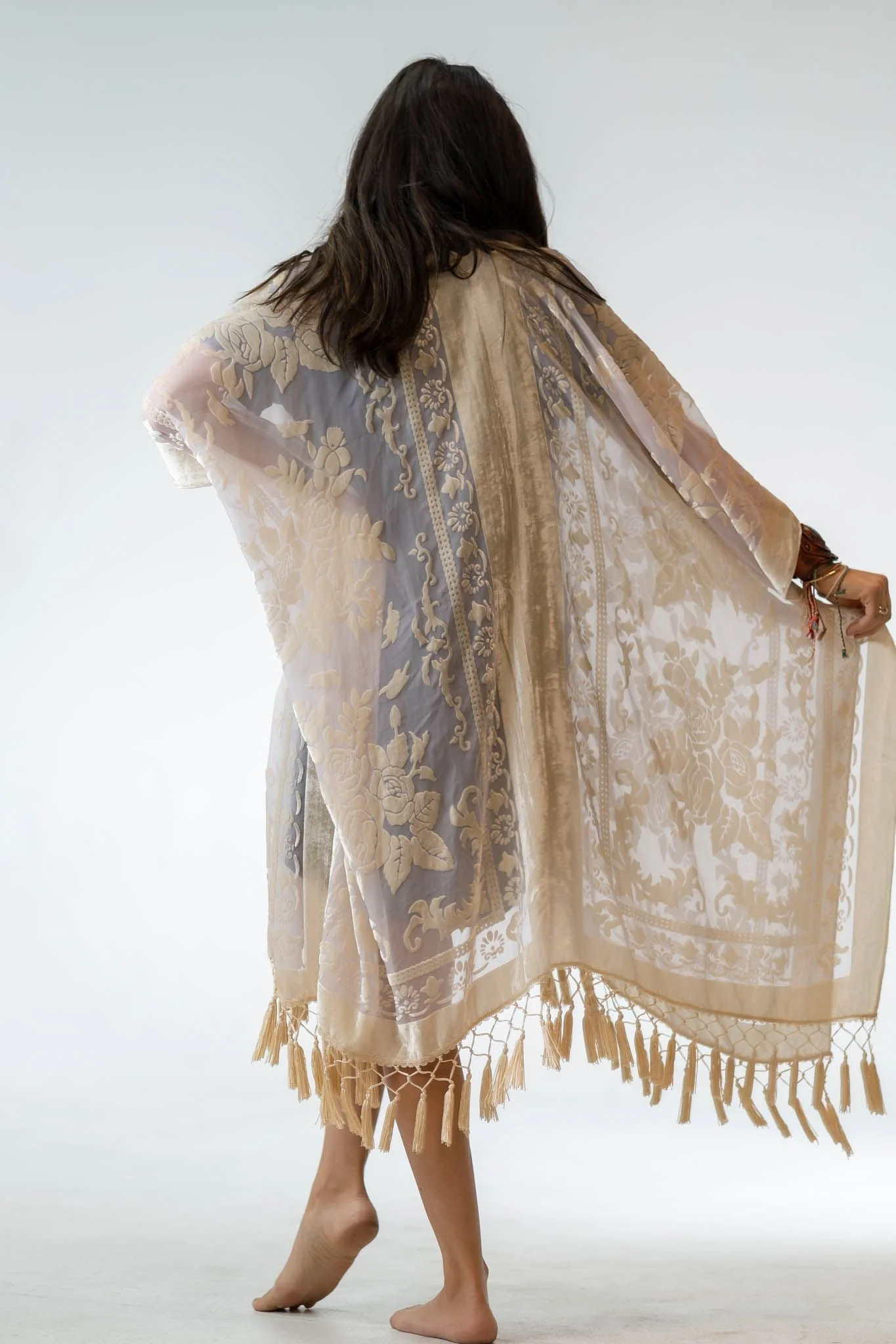 Crushin' On You Velvet Kimono - Nude - Image 5