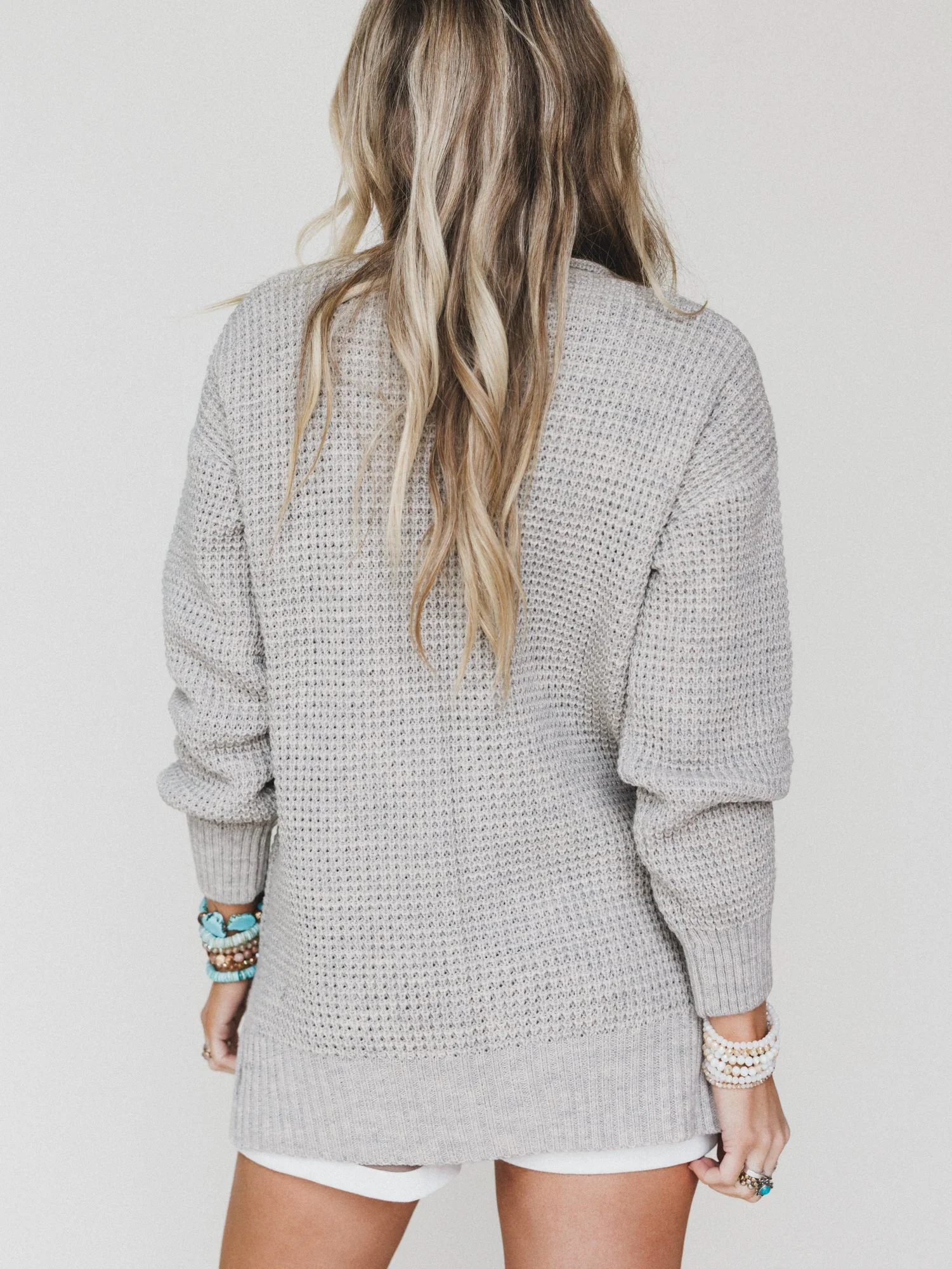 Cuddle Ready Cardigan - Heather Beige - Image 4