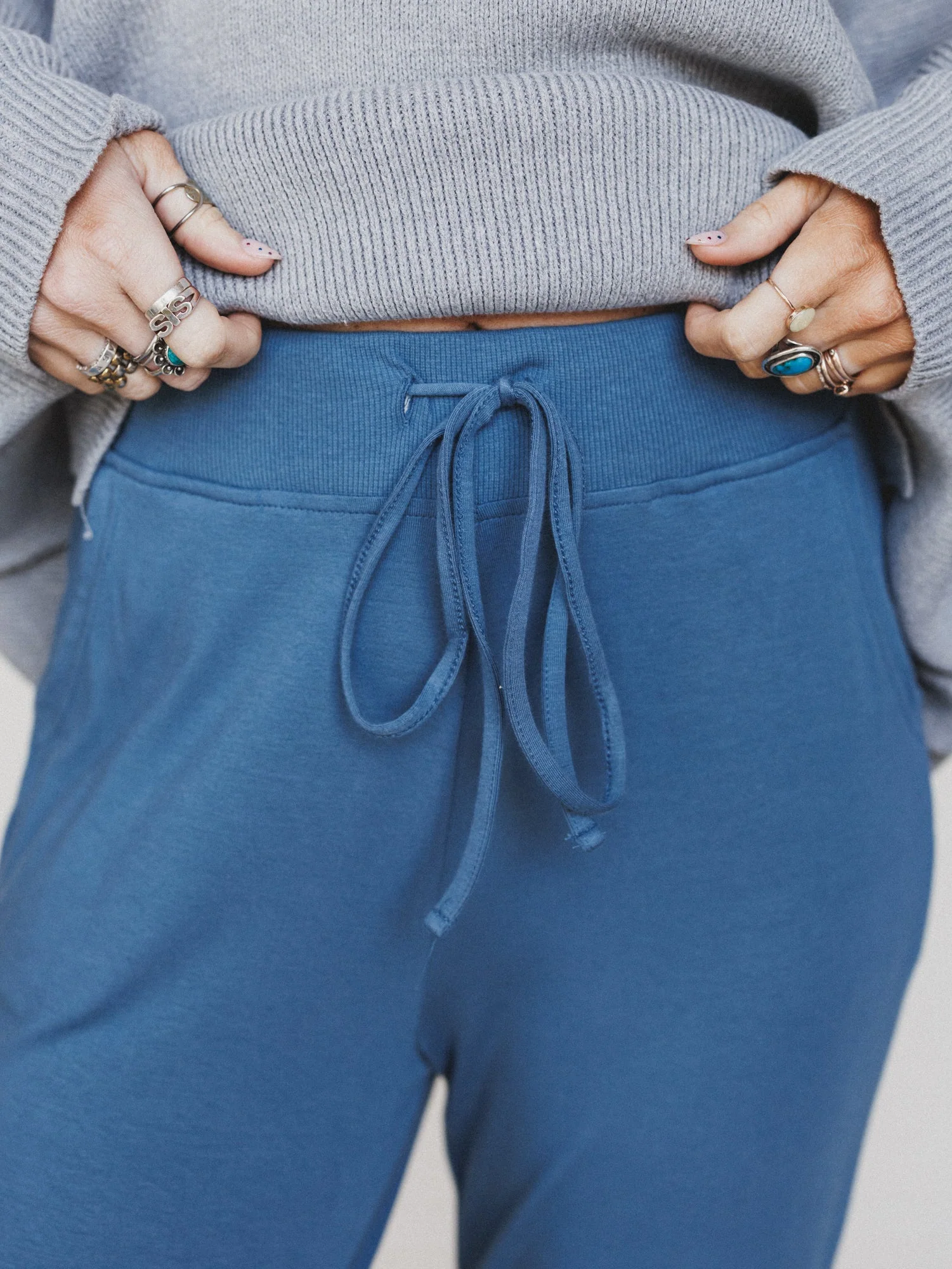 Dani Jogger Lounge Pant - Dusty Blue - Image 3