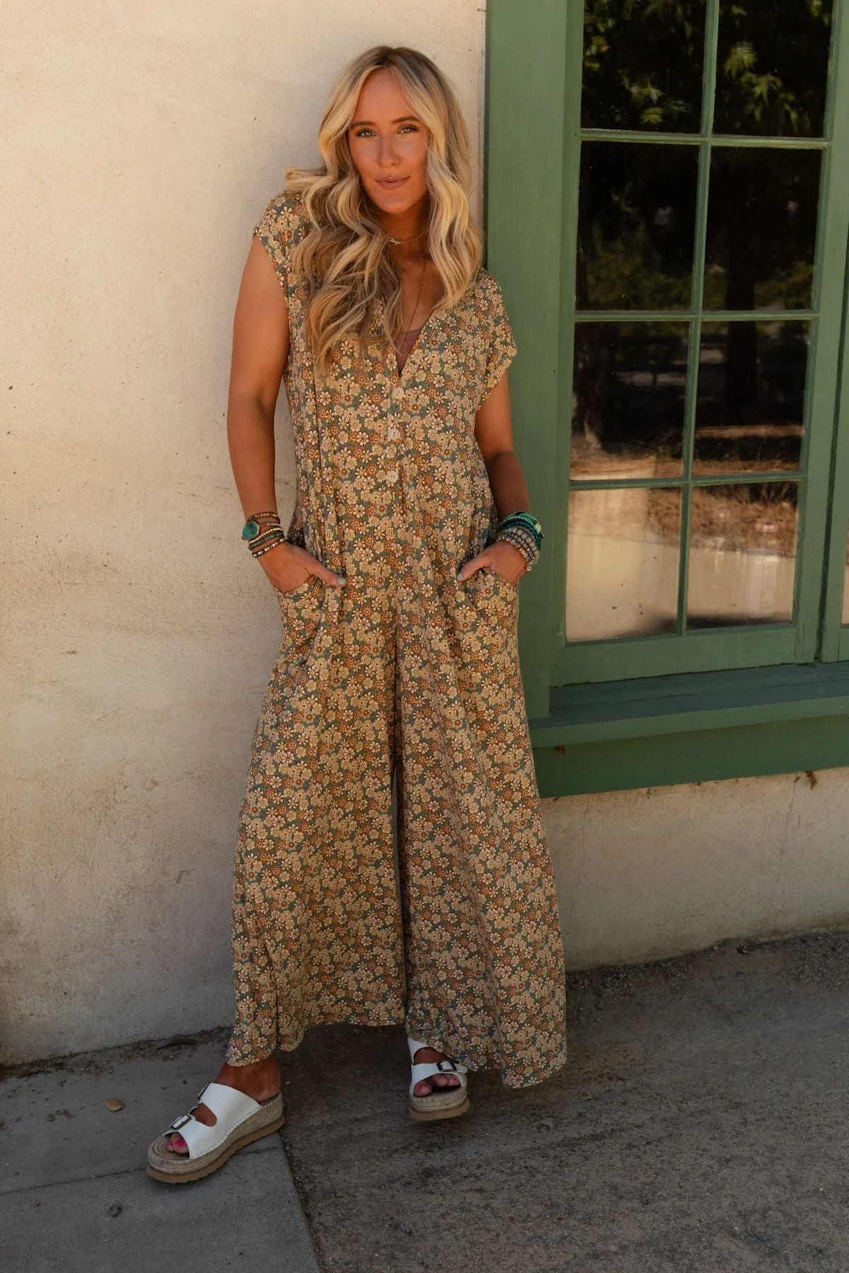 The Nest Daphne Floral Print Jumpsuit - Cream - Pre Order