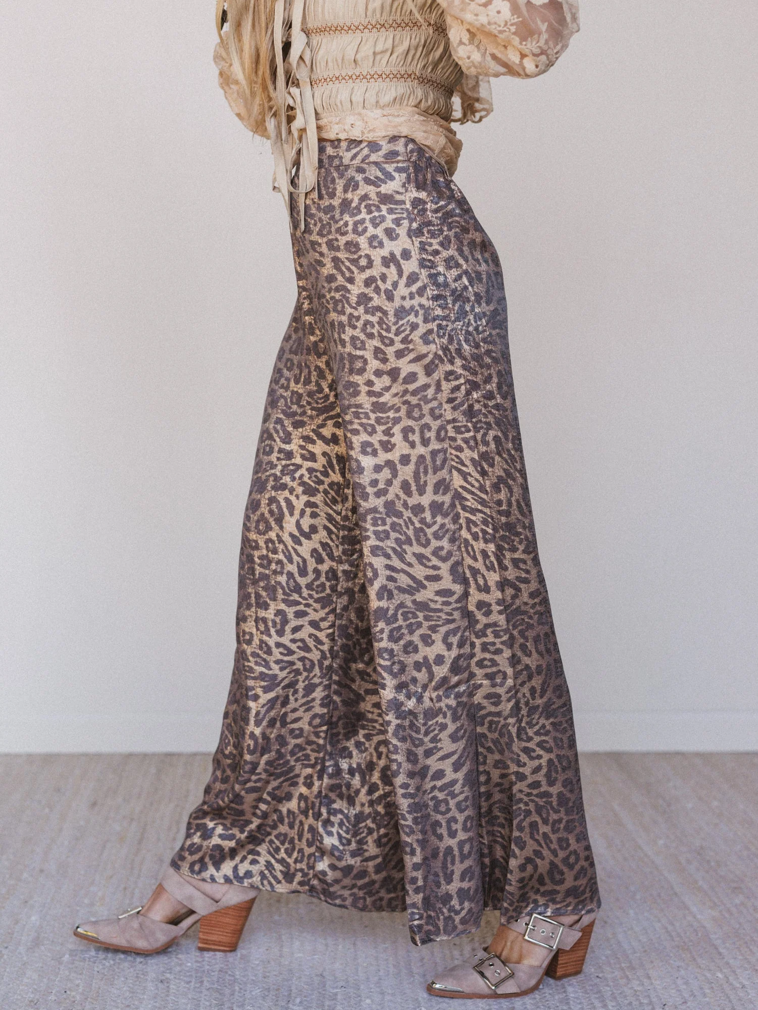 Darling Drift Animal Print Pants - Gold - Image 5