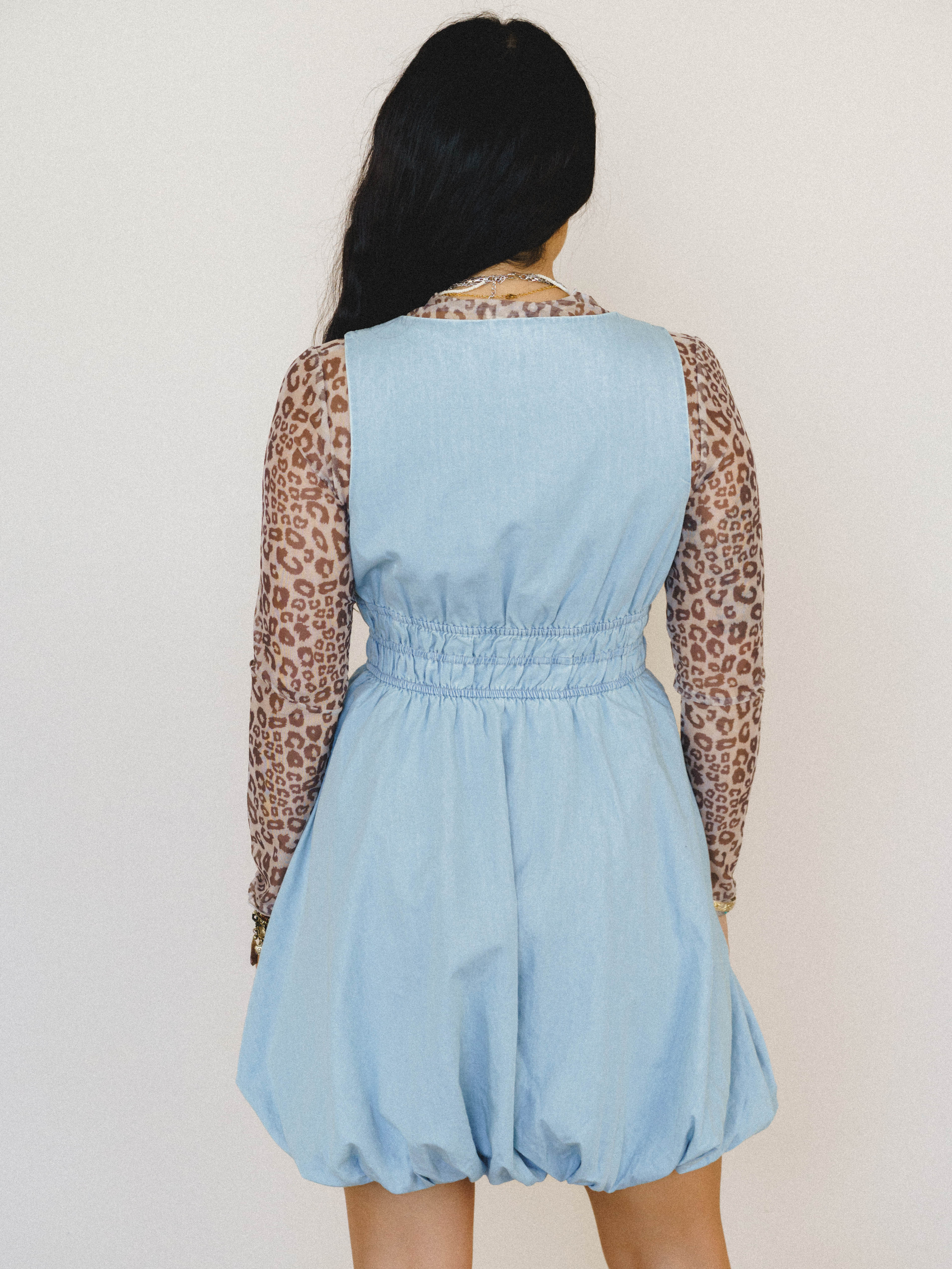 Daylight in Denim Bubble Dress - Light Wash - Image 6