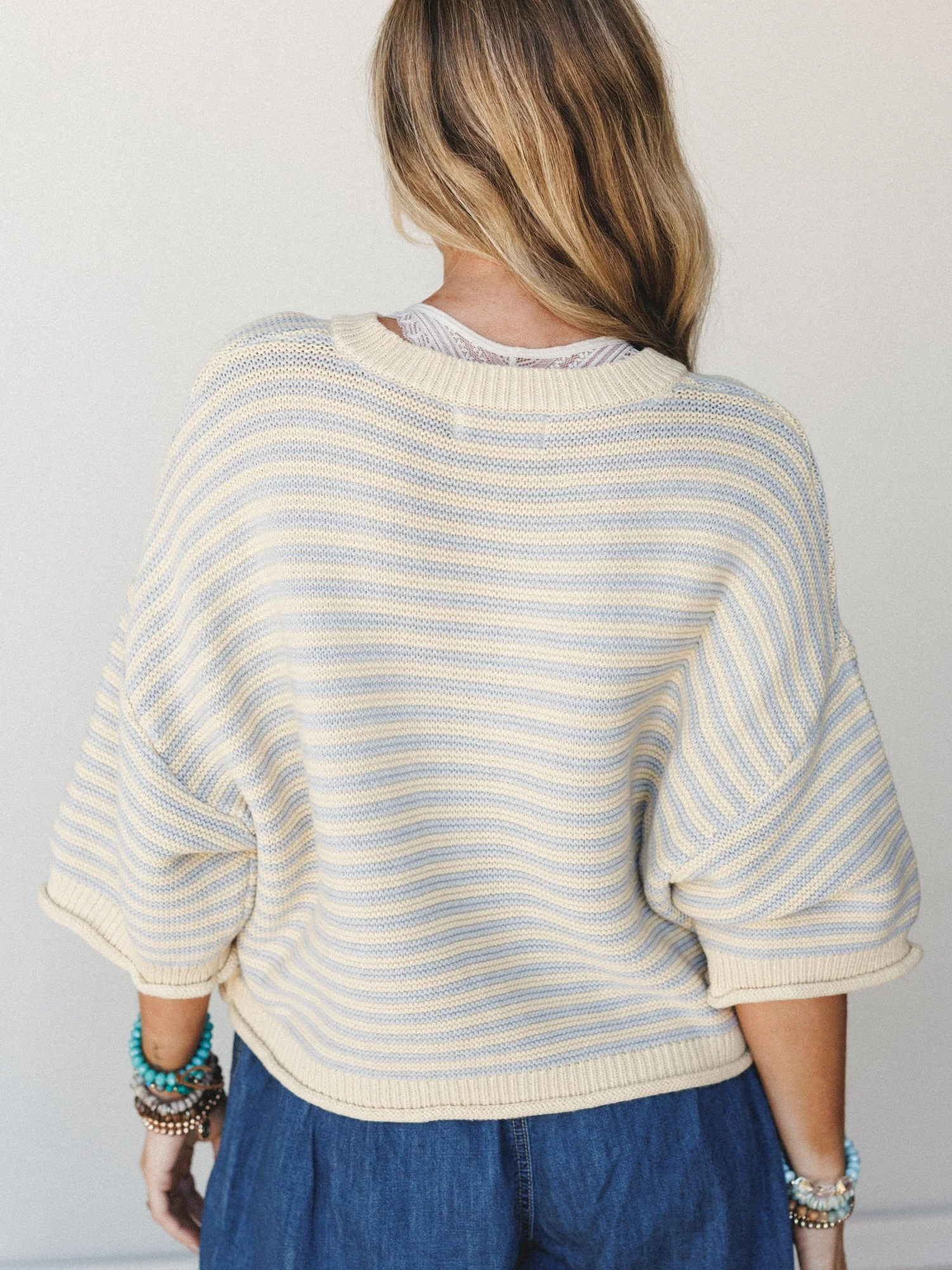 Darling Days Button Down Sweater - Yellow Gray - Image 3