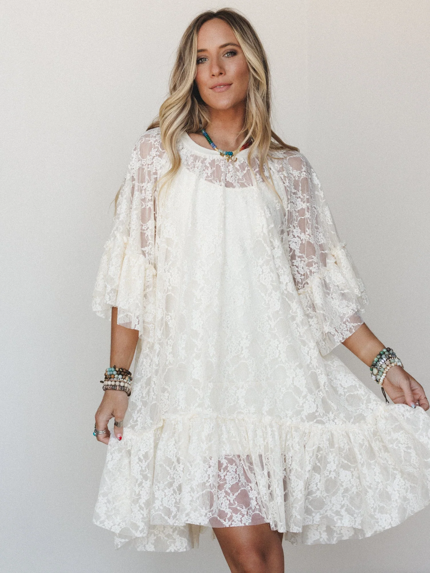 Days in Love Lace Layering Dress - Cream - Image 2