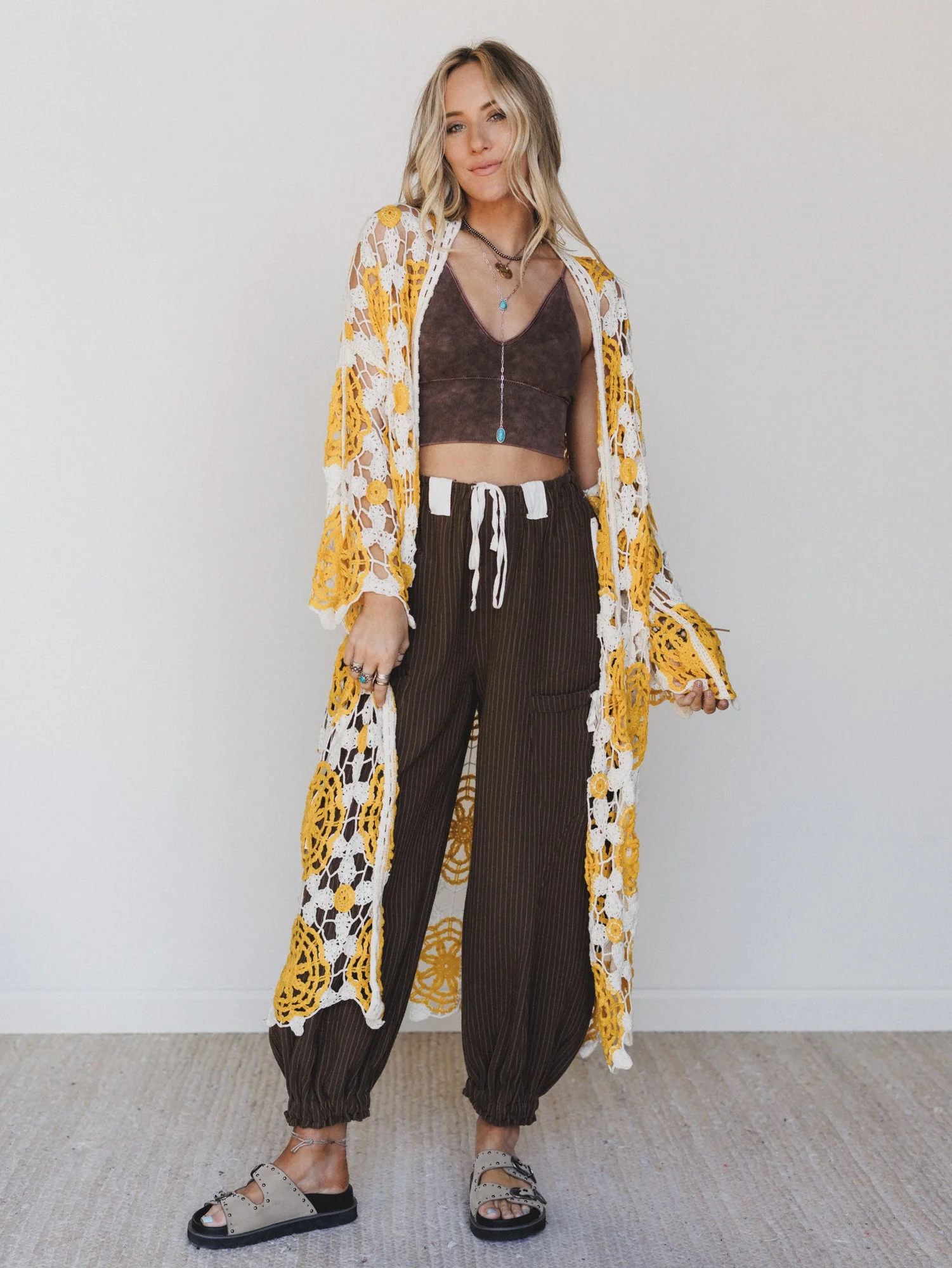 Dazzling Light Duster Kimono - Yellow Multi - Image 5
