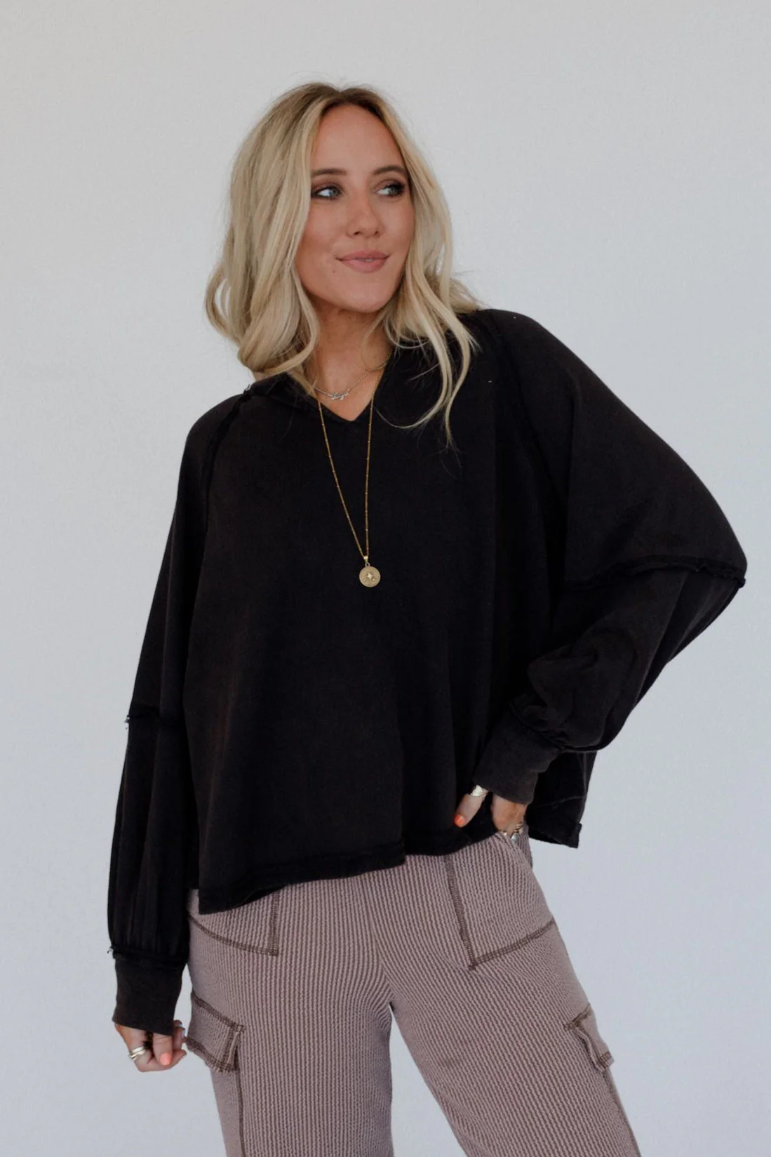 Demri Pullover Top - Charcoal - Pre Order - Image 2