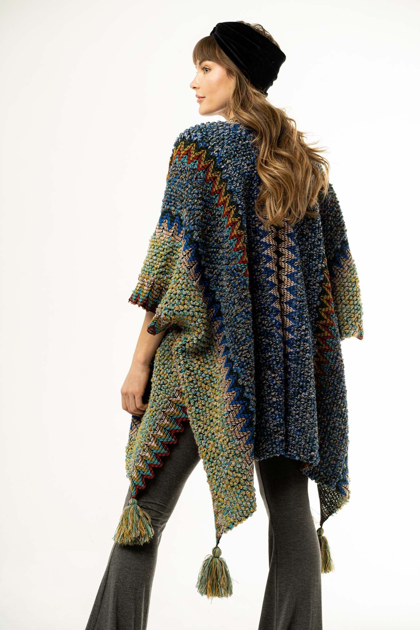 Desert Dreams Crochet Ruana - Cobalt - Image 15