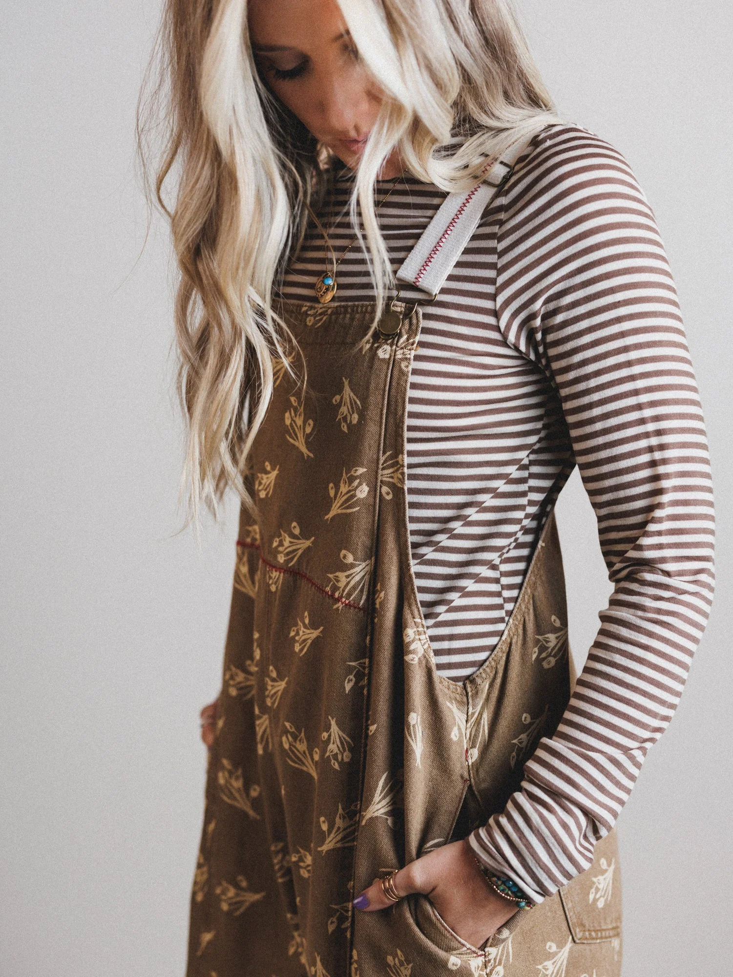 Dream Again Striped Top - Mocha - Image 3