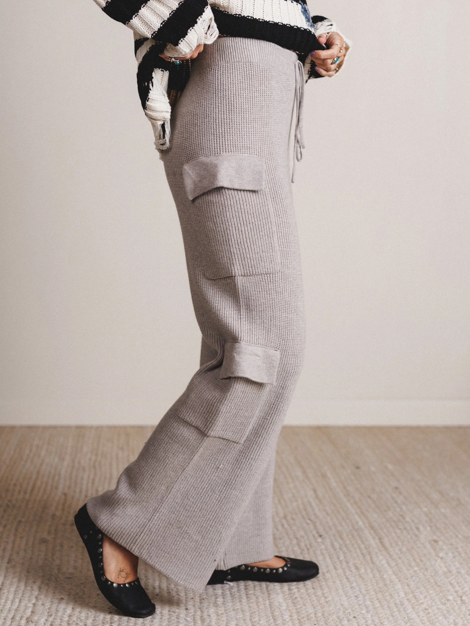Dream Cloud Soft Lounge Cargo Pants - Heather Gray - Image 2