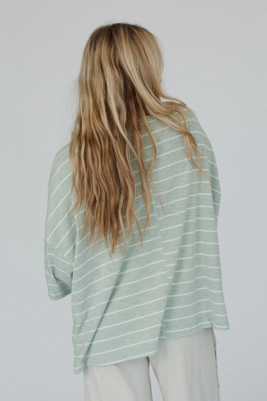 The Nest Dreamy Daze Striped Top - Sage - Image 4
