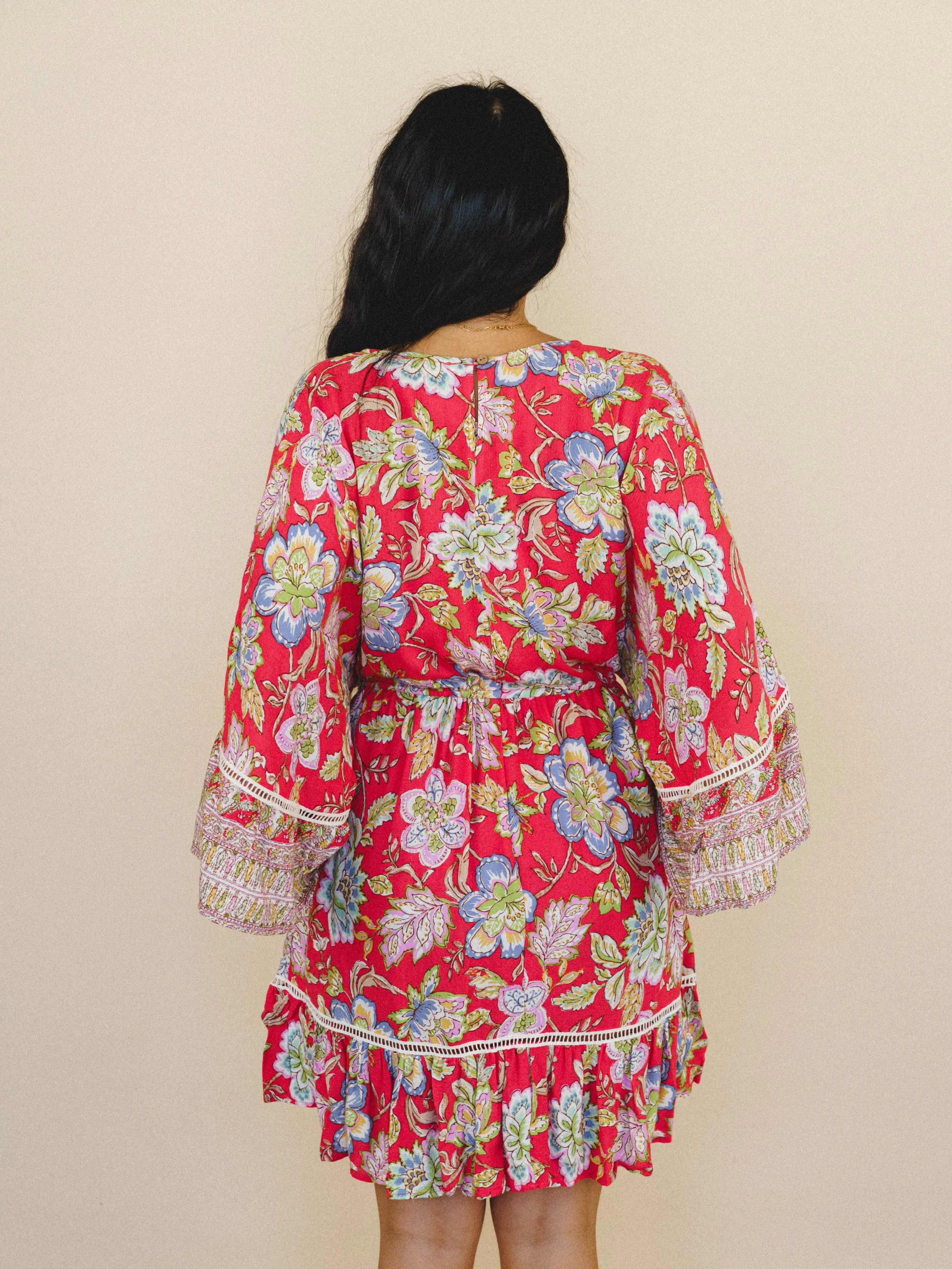 Dreamy Doll Printed Dress - Coral - Image 4