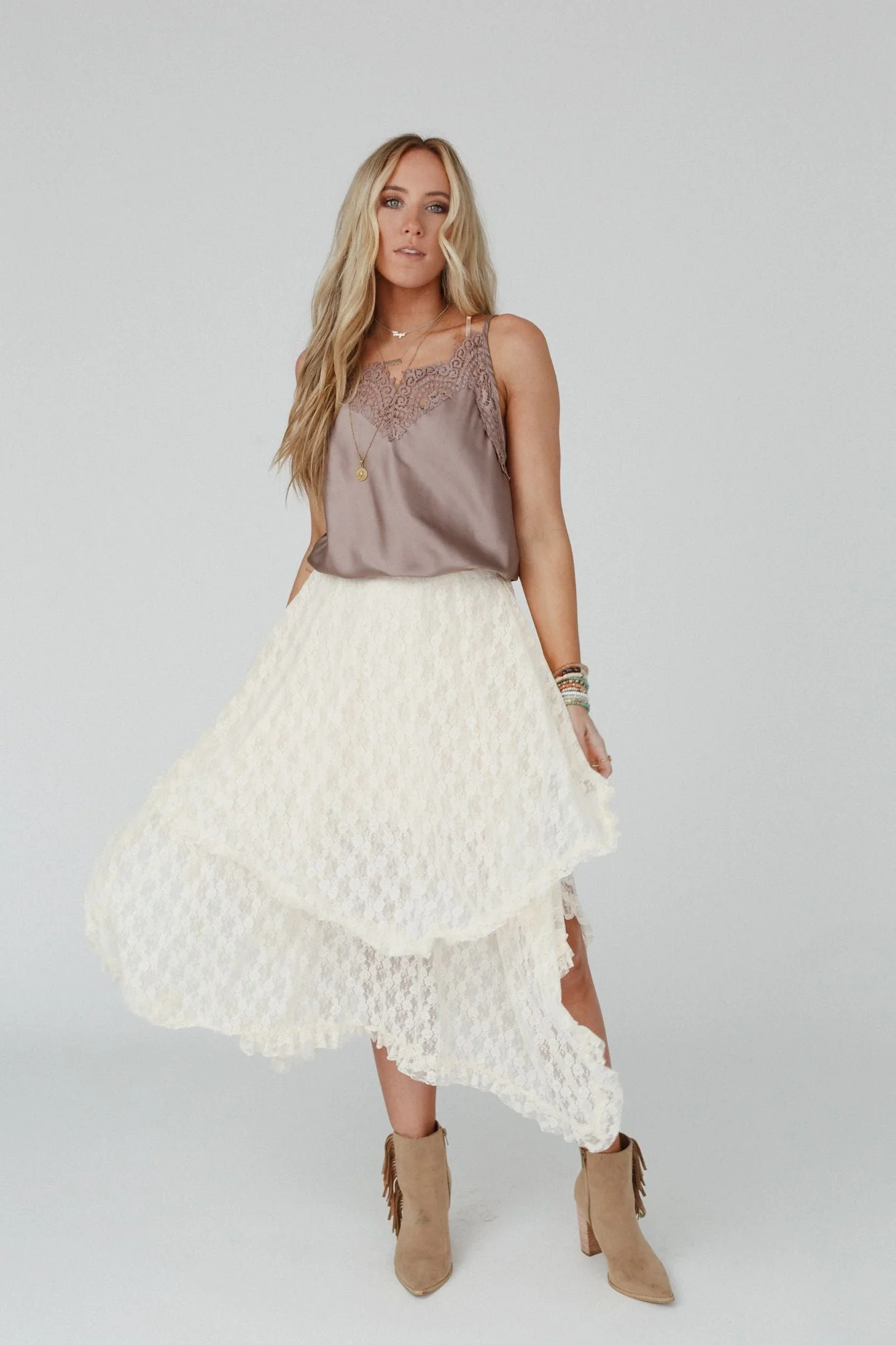 Meadow Daydreams Floral Lace Skirt - Cream - Image 2
