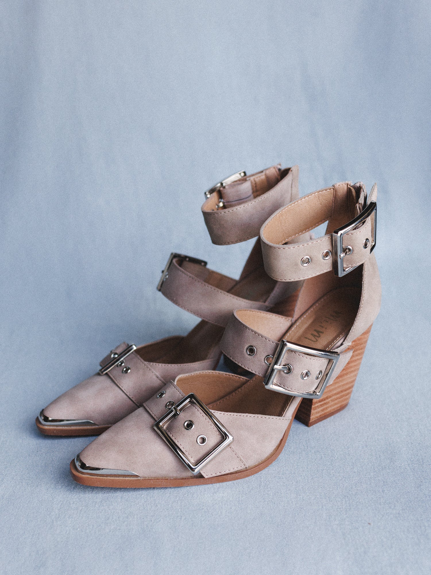Dustbuckle Triple Belt Heels - Beige - Image 2