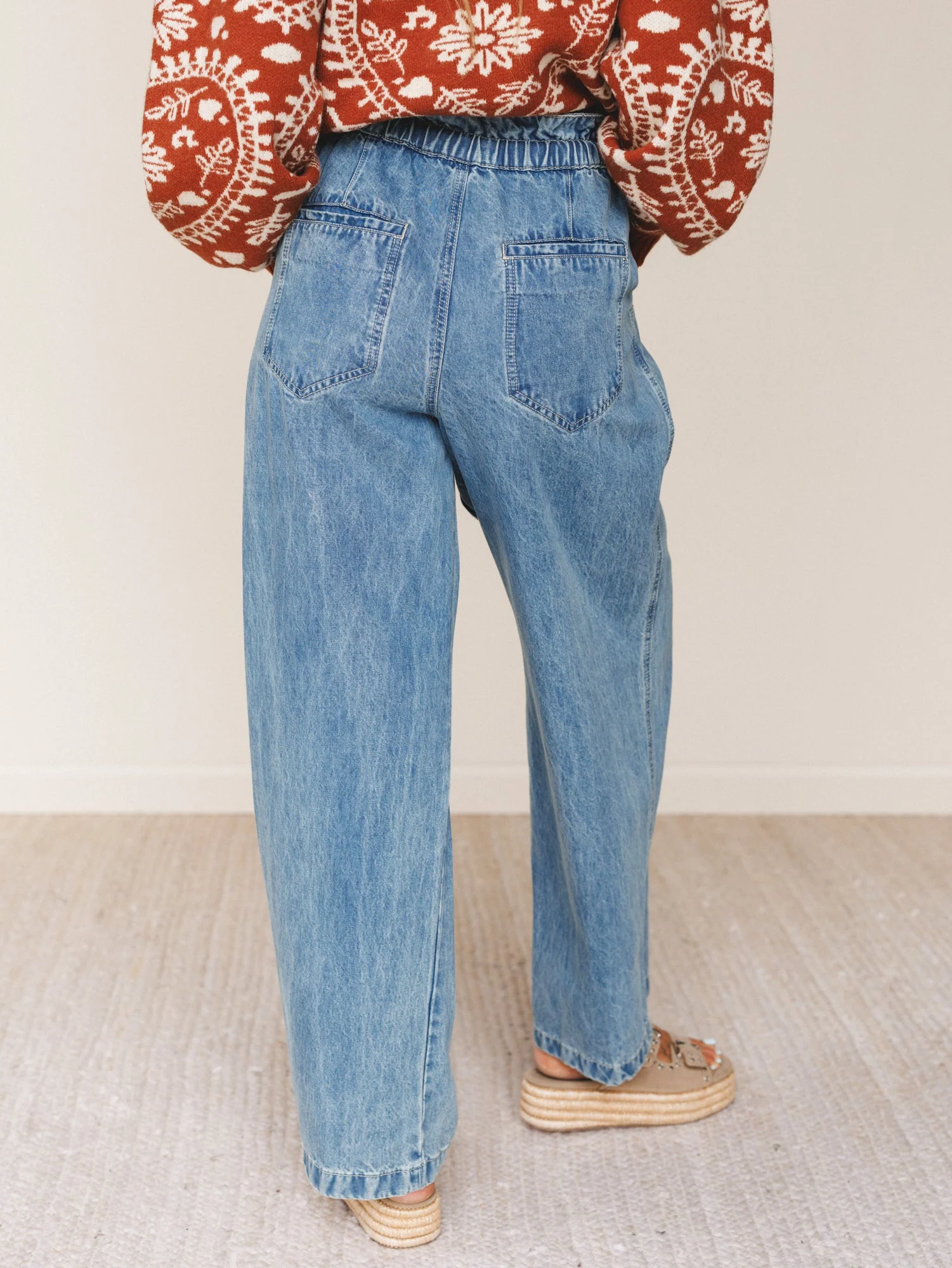 Easy Outlaw Wide Leg Pants - Denim - Image 6