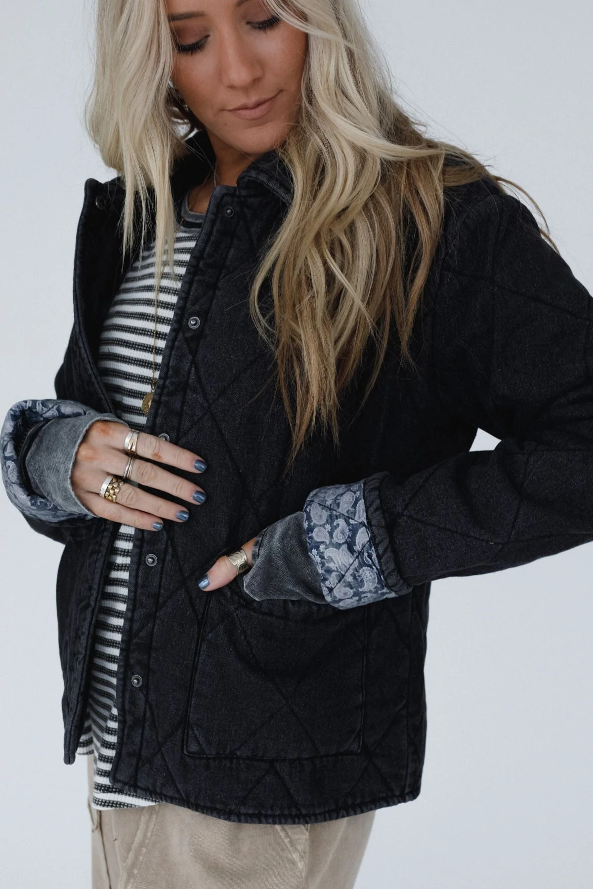 Echo Canyon Quilted Jacket - Black Denim - Image 6