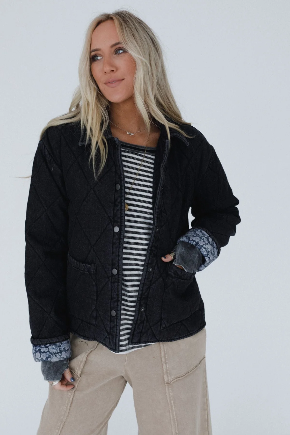 Echo Canyon Quilted Jacket - Black Denim - Pre Order