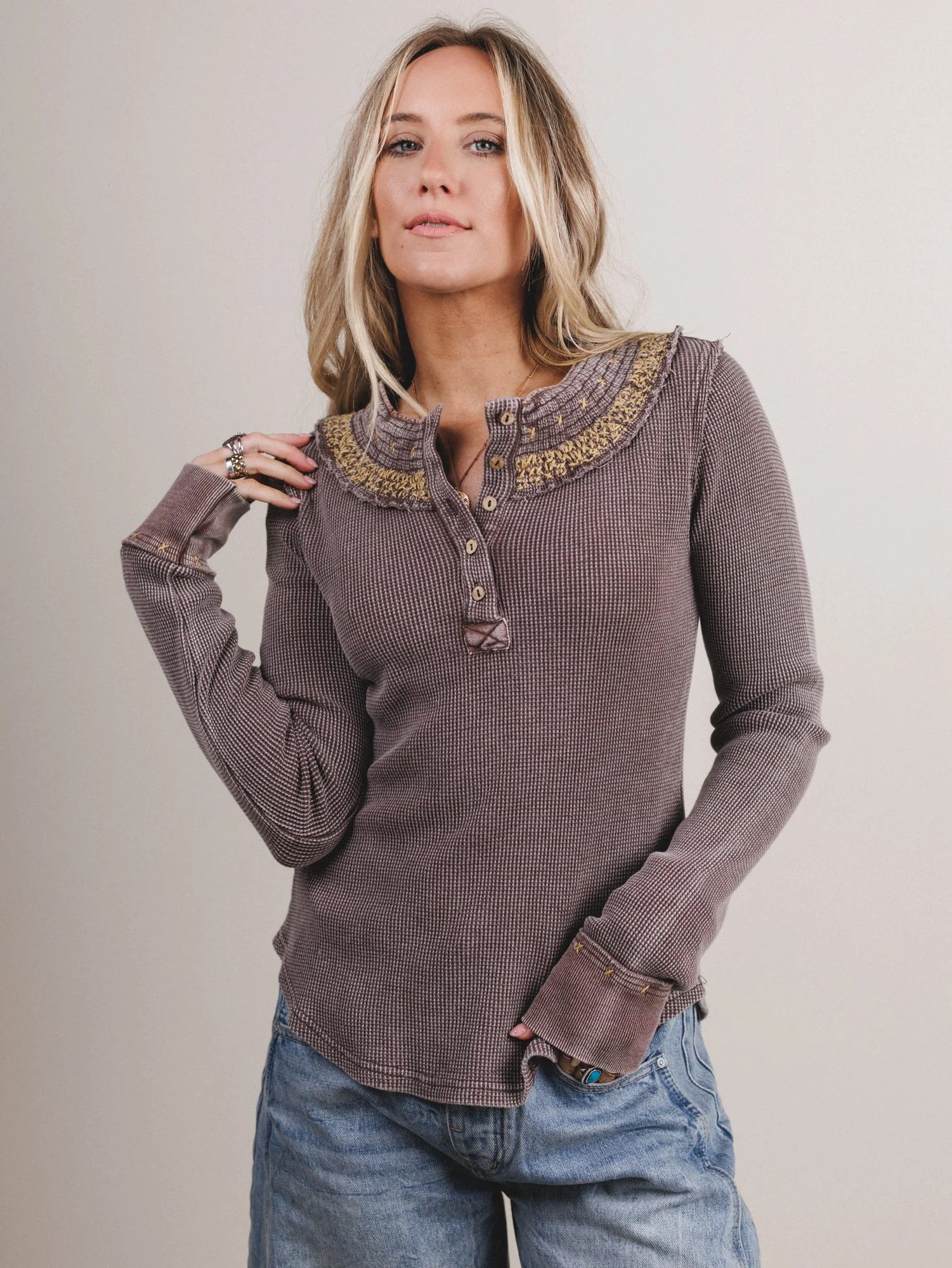Eclectically Cool Long Sleeve Top - Mocha Mousse - Image 4
