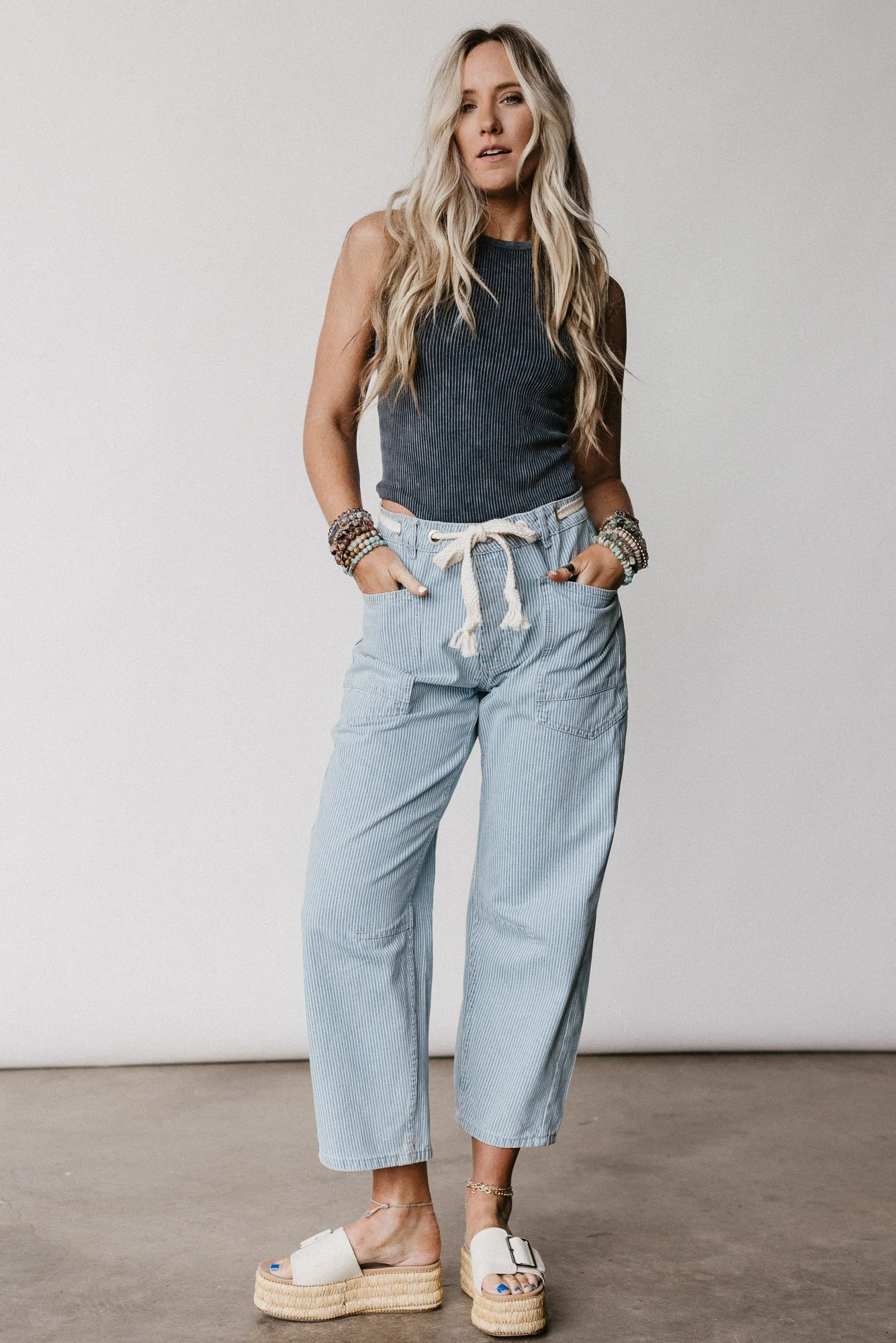 Elevated Eyelet Barrel Jeans - Multi Stripe - Image 5