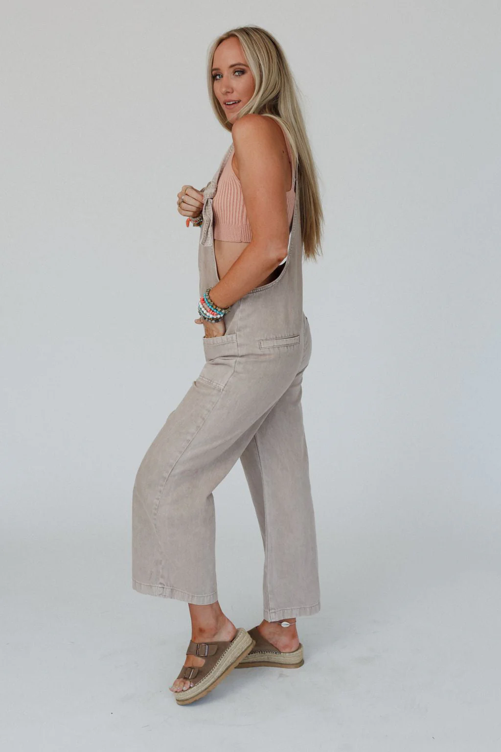 Elliot Knotted Overalls - Mocha - Image 3