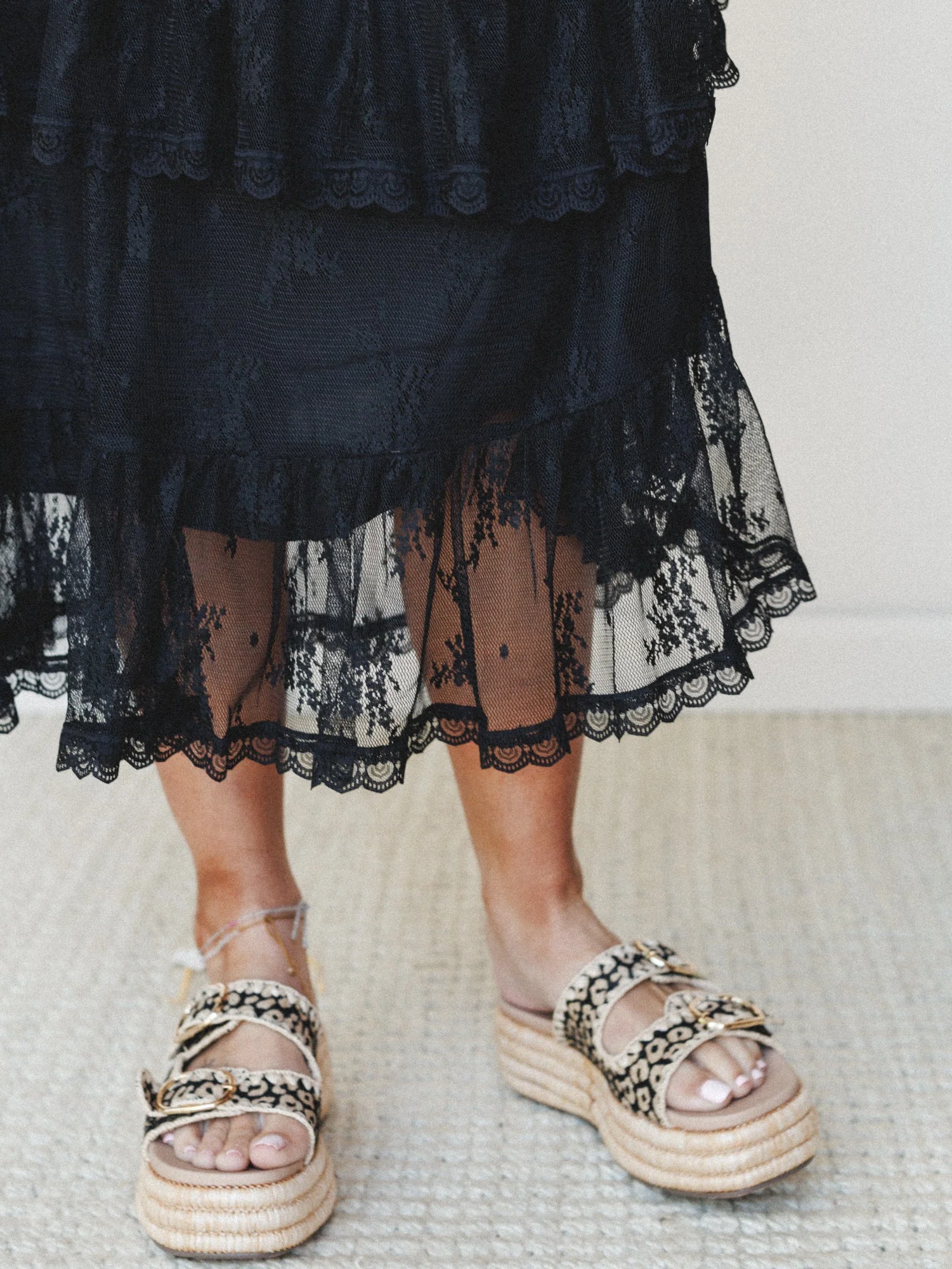 Elowen Ruffle Maxi Skirt - Black - Image 3