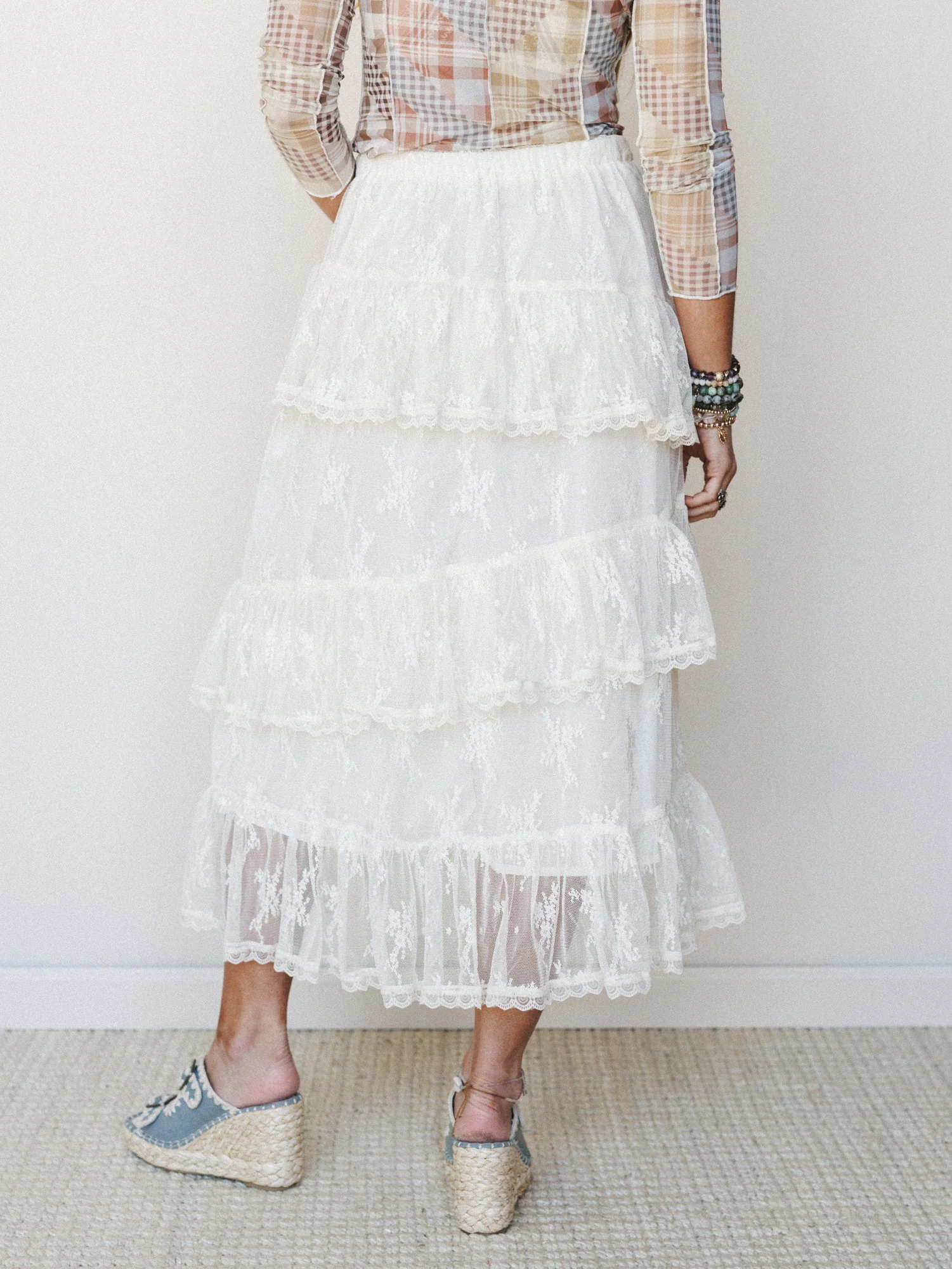 Elowen Ruffle Maxi Skirt - Ecru - Image 6