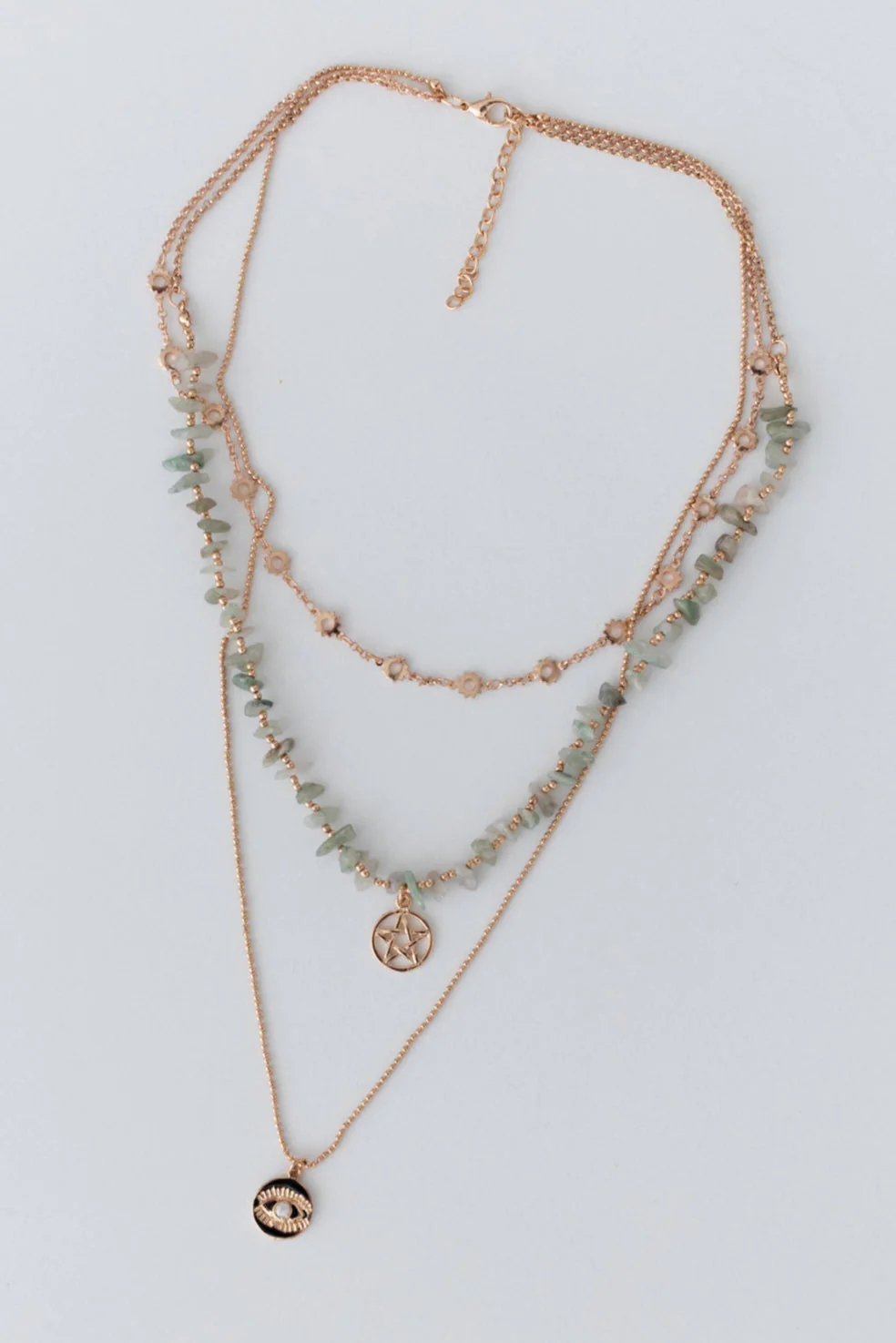 Emerald Whisper Layered Necklace - Gold - Pre Order - Image 2