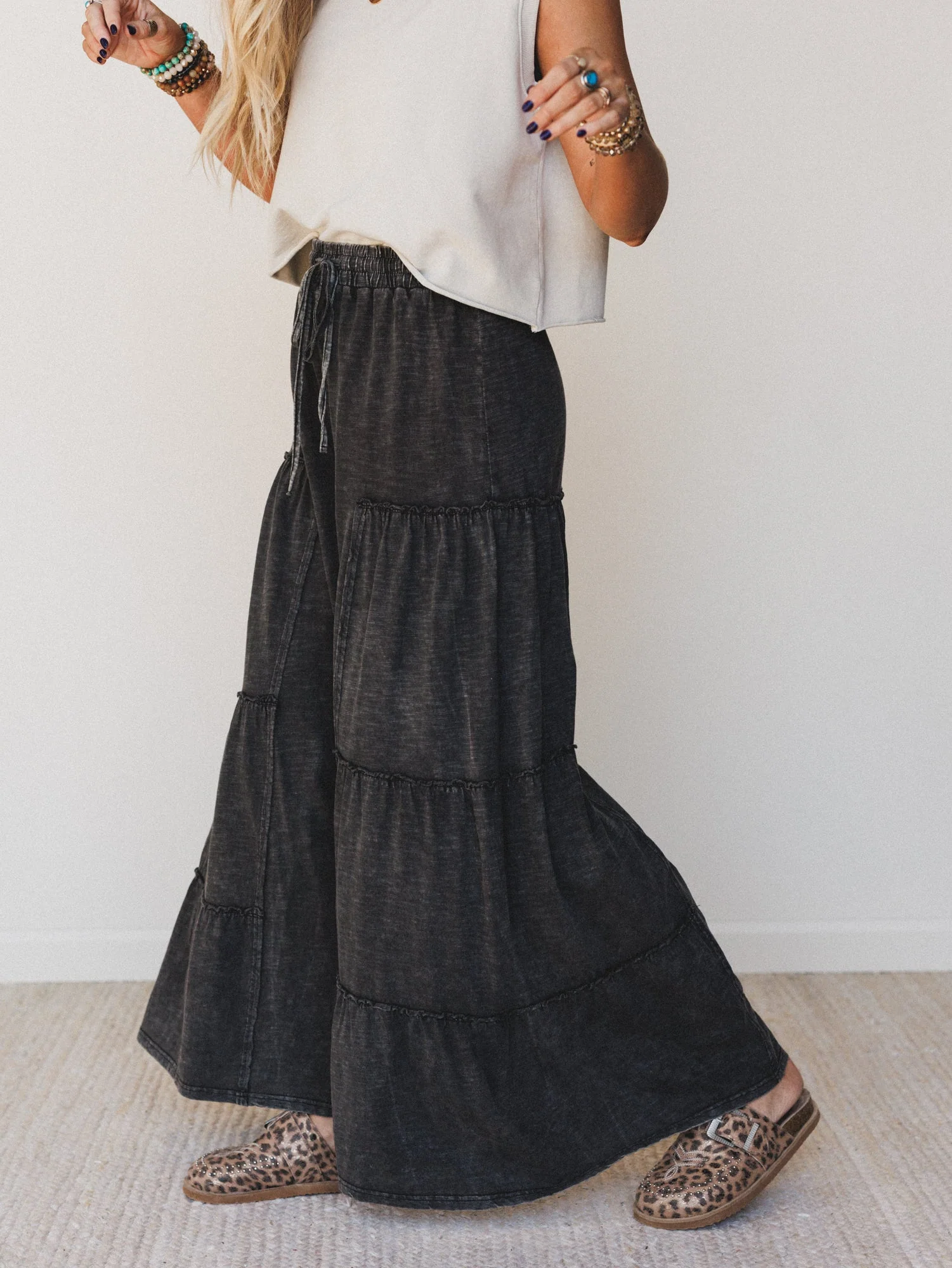 Everyday Adventure Tiered Pants - Black - Pre Order