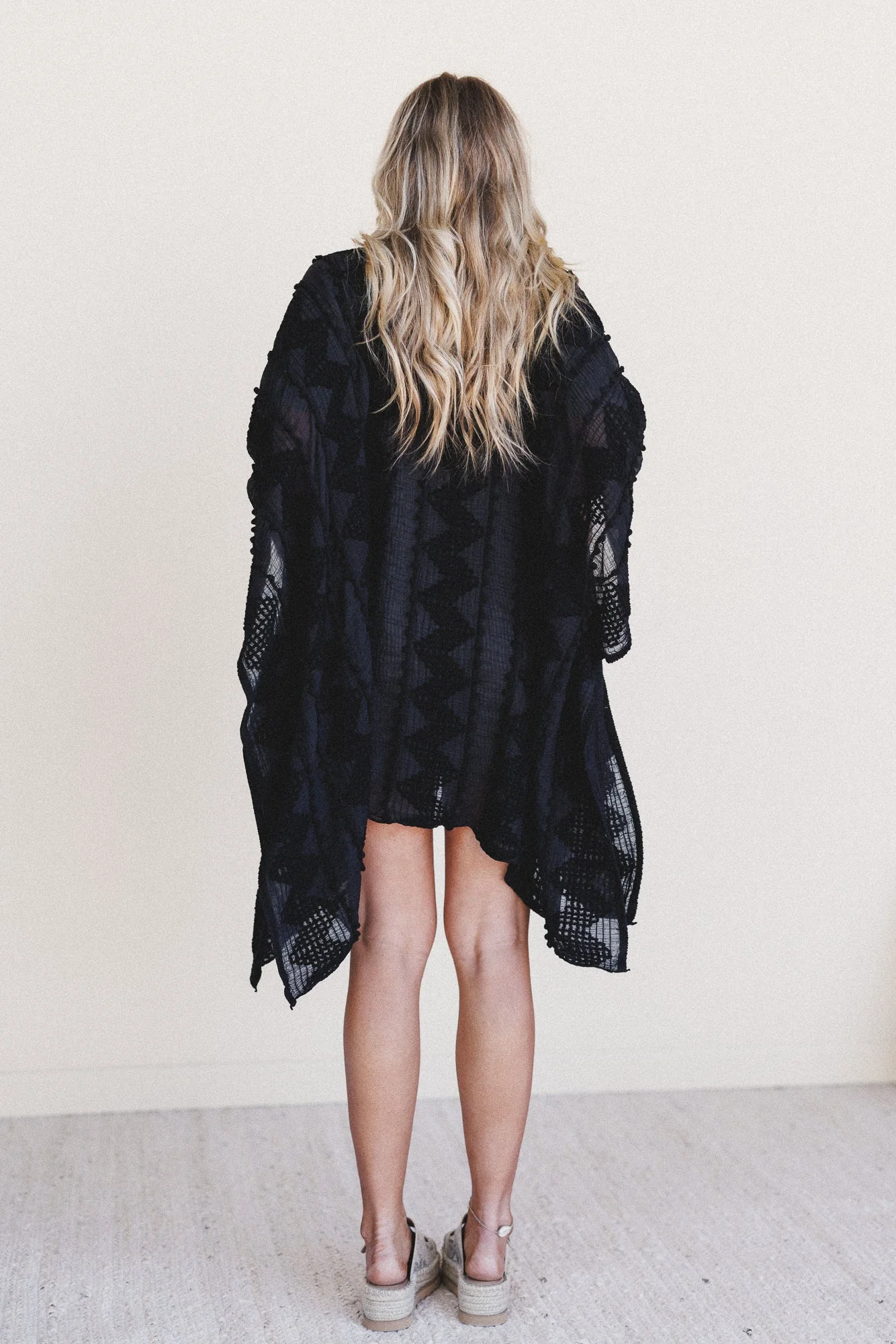 Bali Embroidered Kimono - Black - Image 6