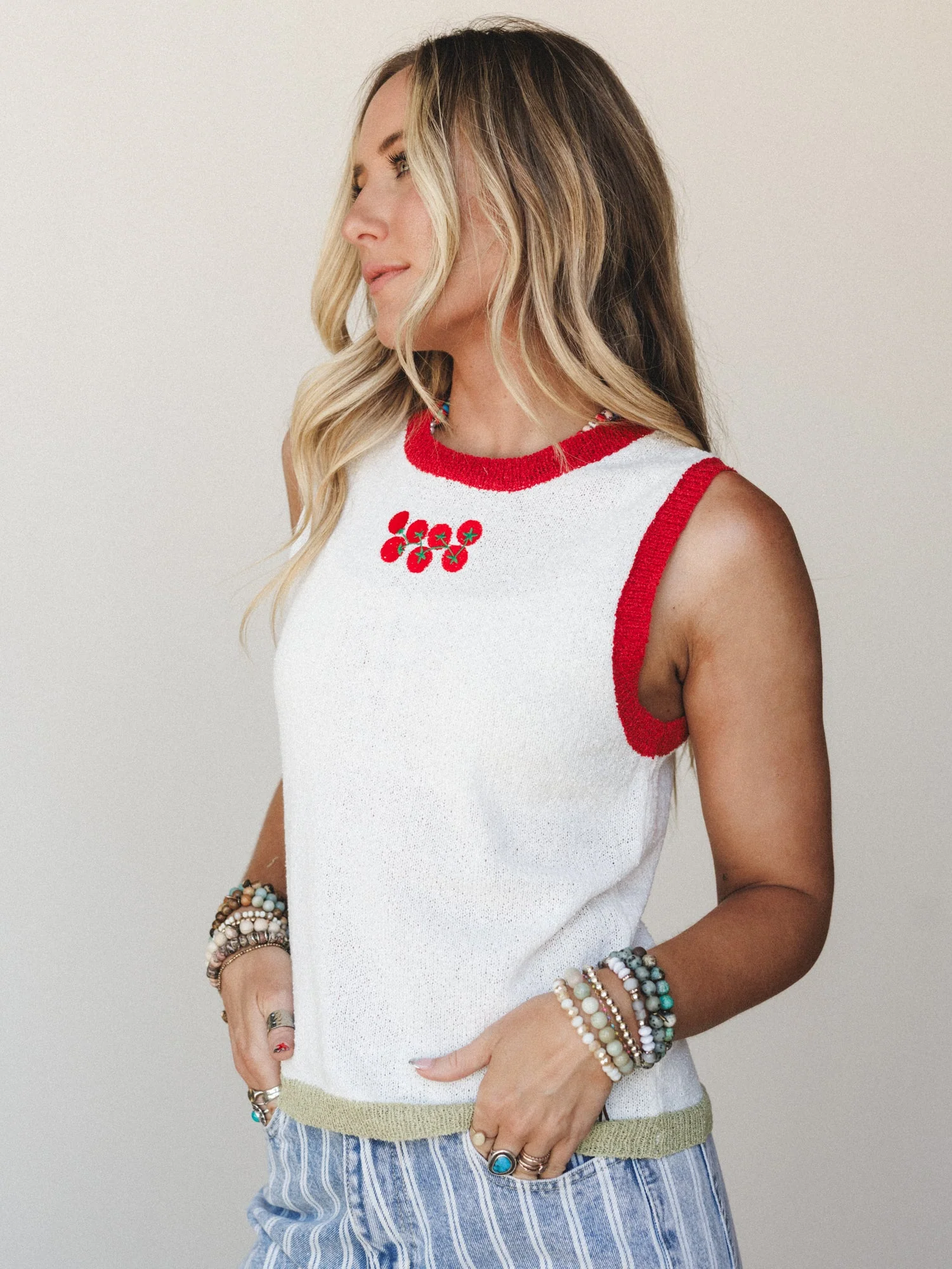 Favorite Things Knitted Tank - Off White - Image 4
