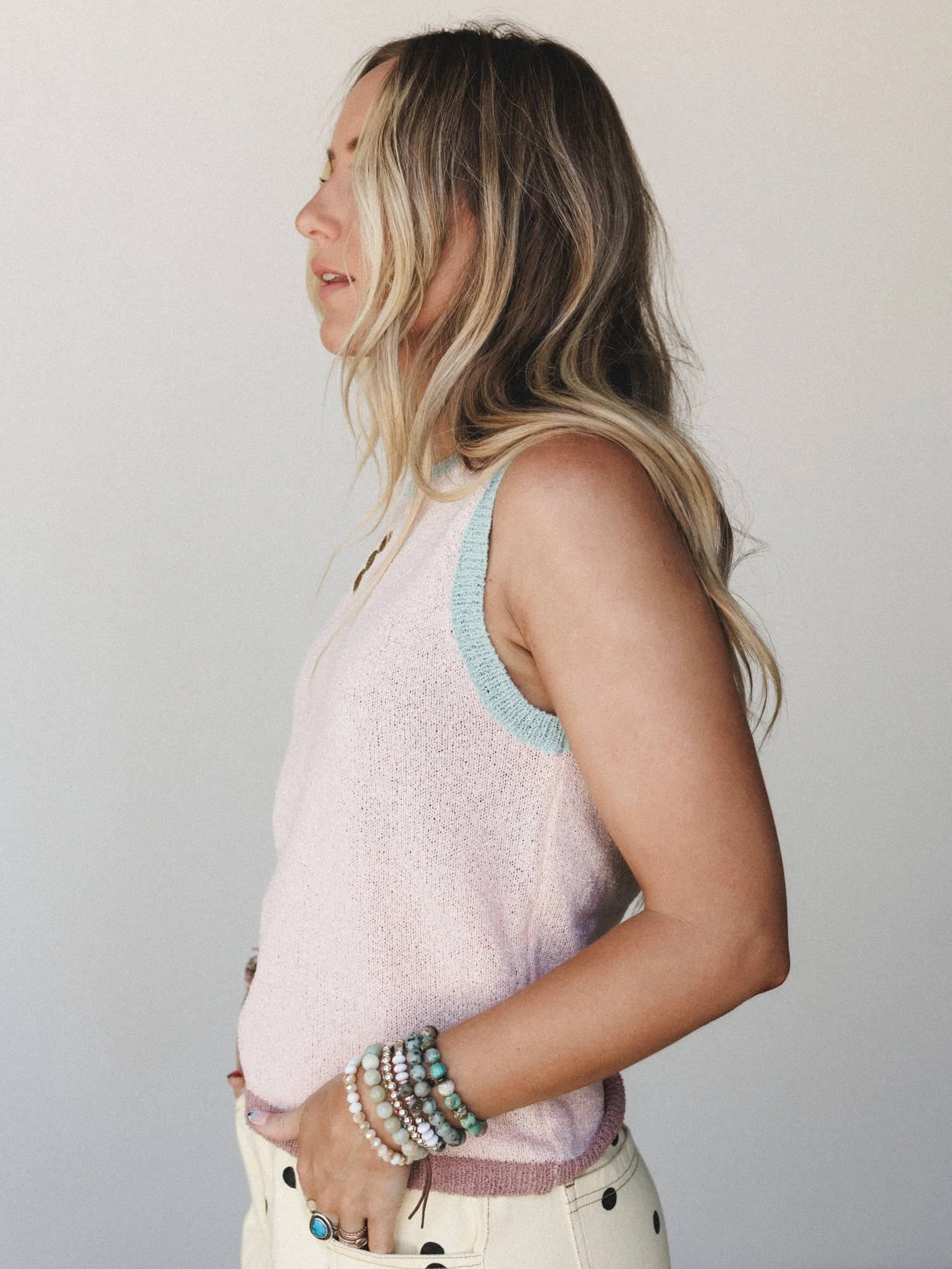 Favorite Things Knitted Tank - Peach - Image 3