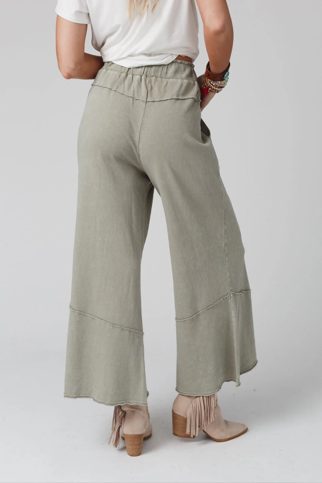 Feeling Good Wide Leg Pant - Faded Sage - Image 5