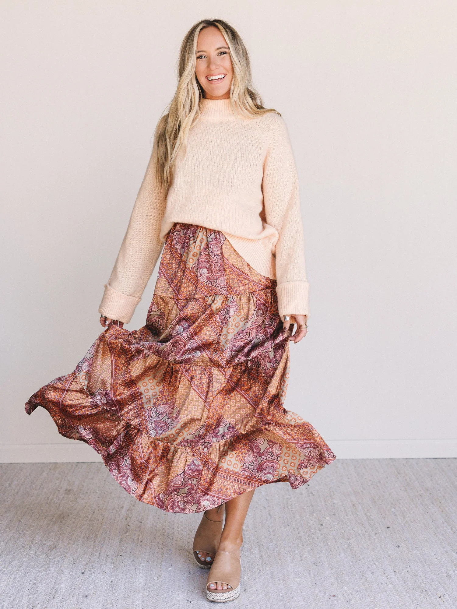 Fern Print Skirt - Hazelnut - Image 4