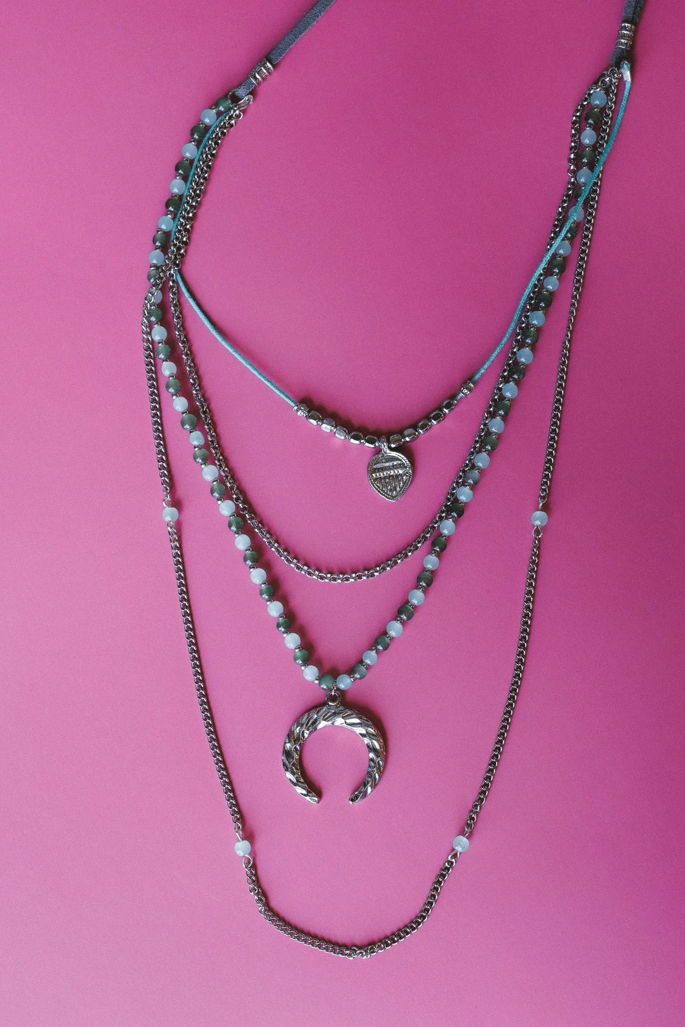 Firelight Layered Necklace - Blue - Image 3