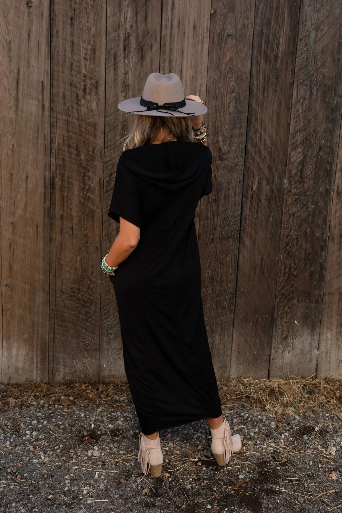 The Nest First Pick Hooded Slit Dress - Black - Image 10