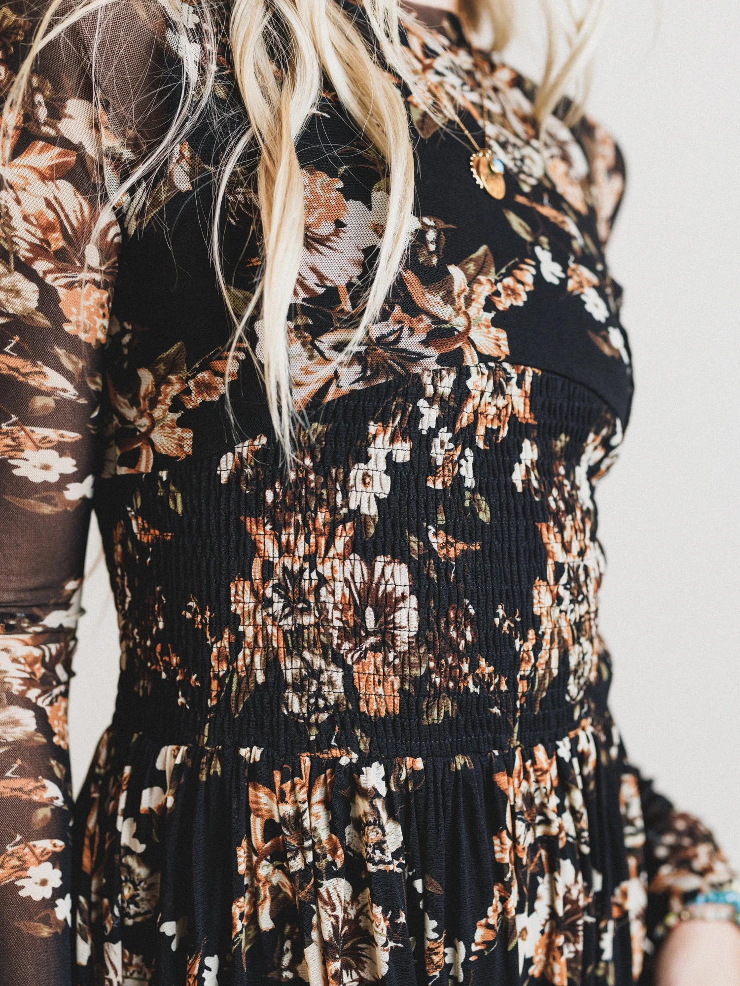 Floral Fantasia Dress - Black - Image 3