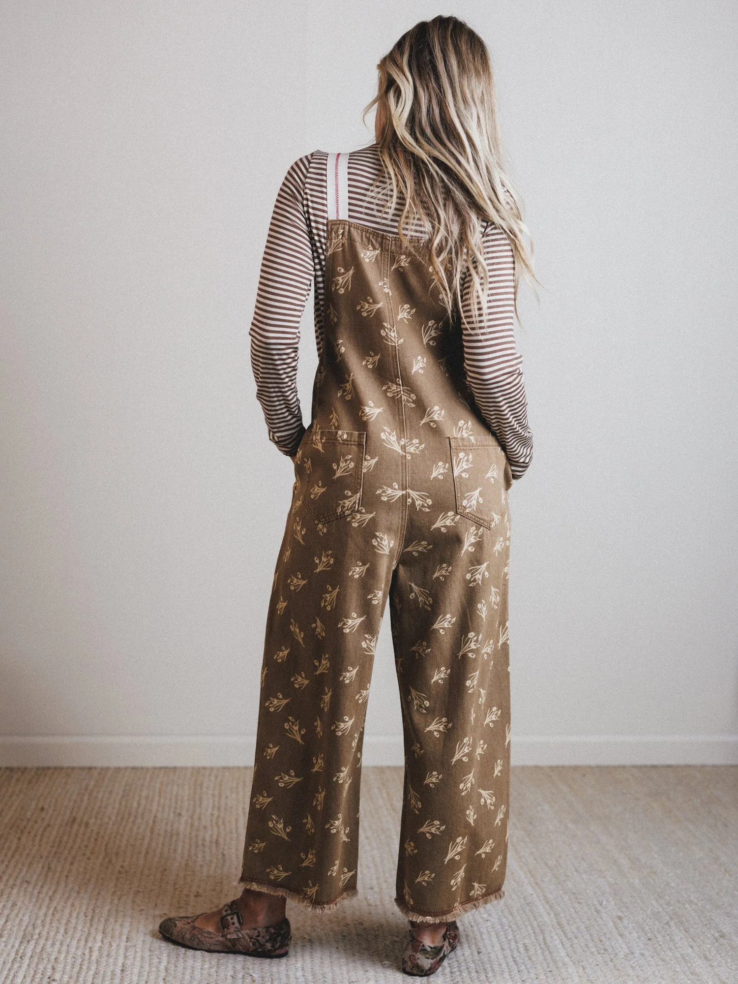 Floral Frenzy Jumpsuit - Olive Grey - Image 5