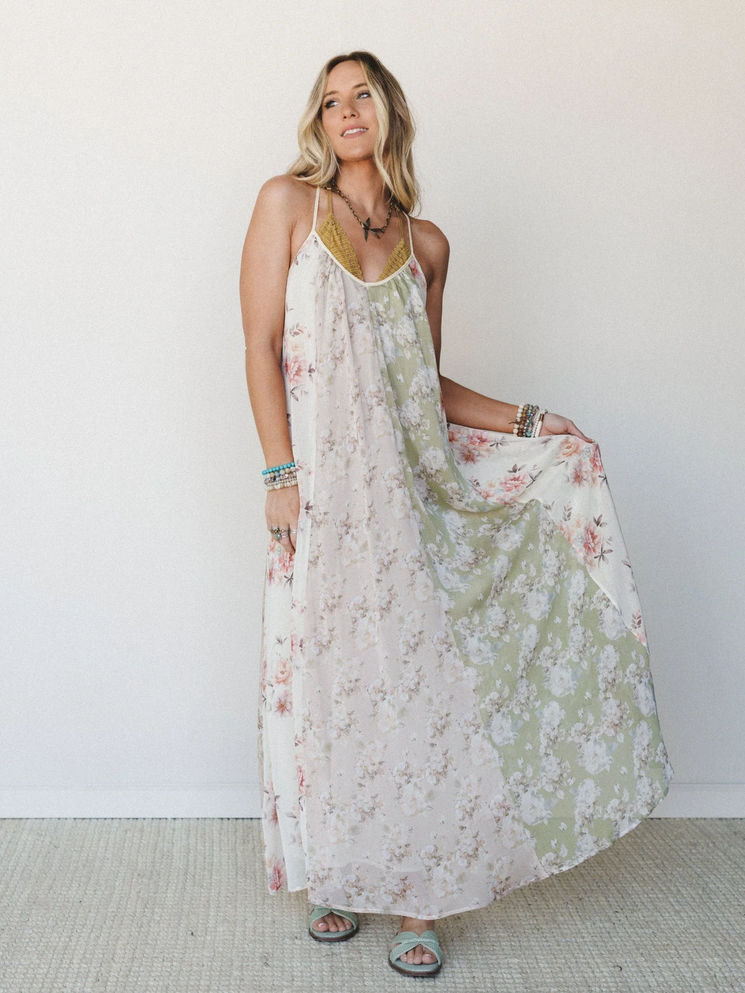 Floral Memories Maxi Dress - Cream