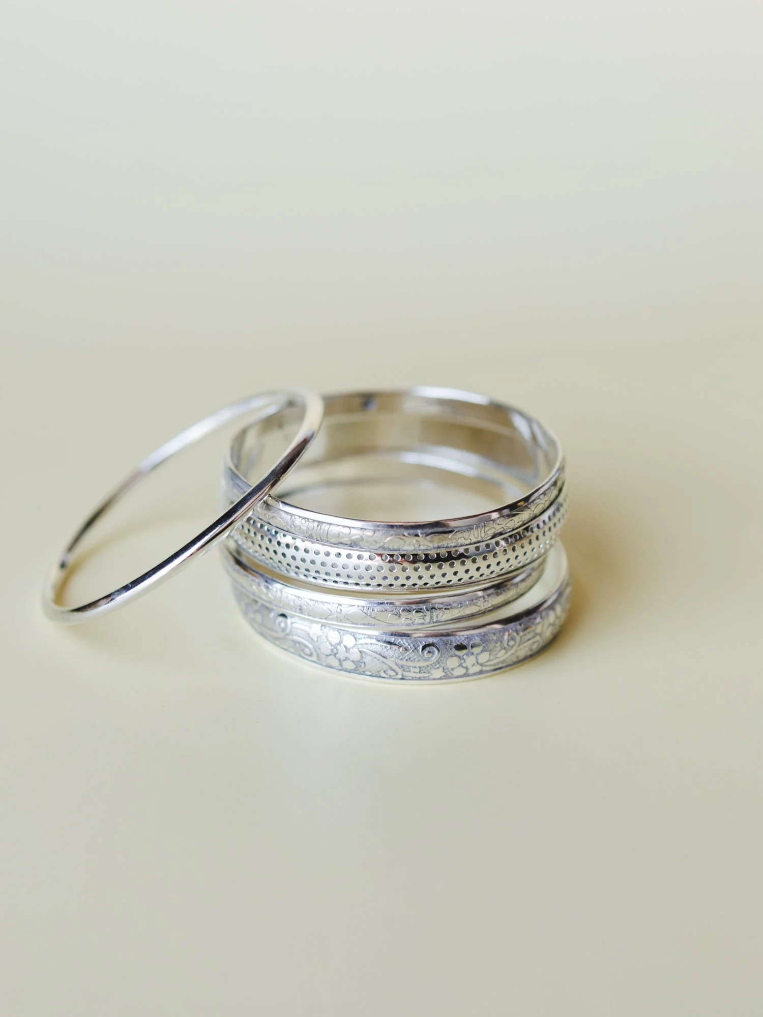 Flower Festival Bangle Set - Silver - Image 2
