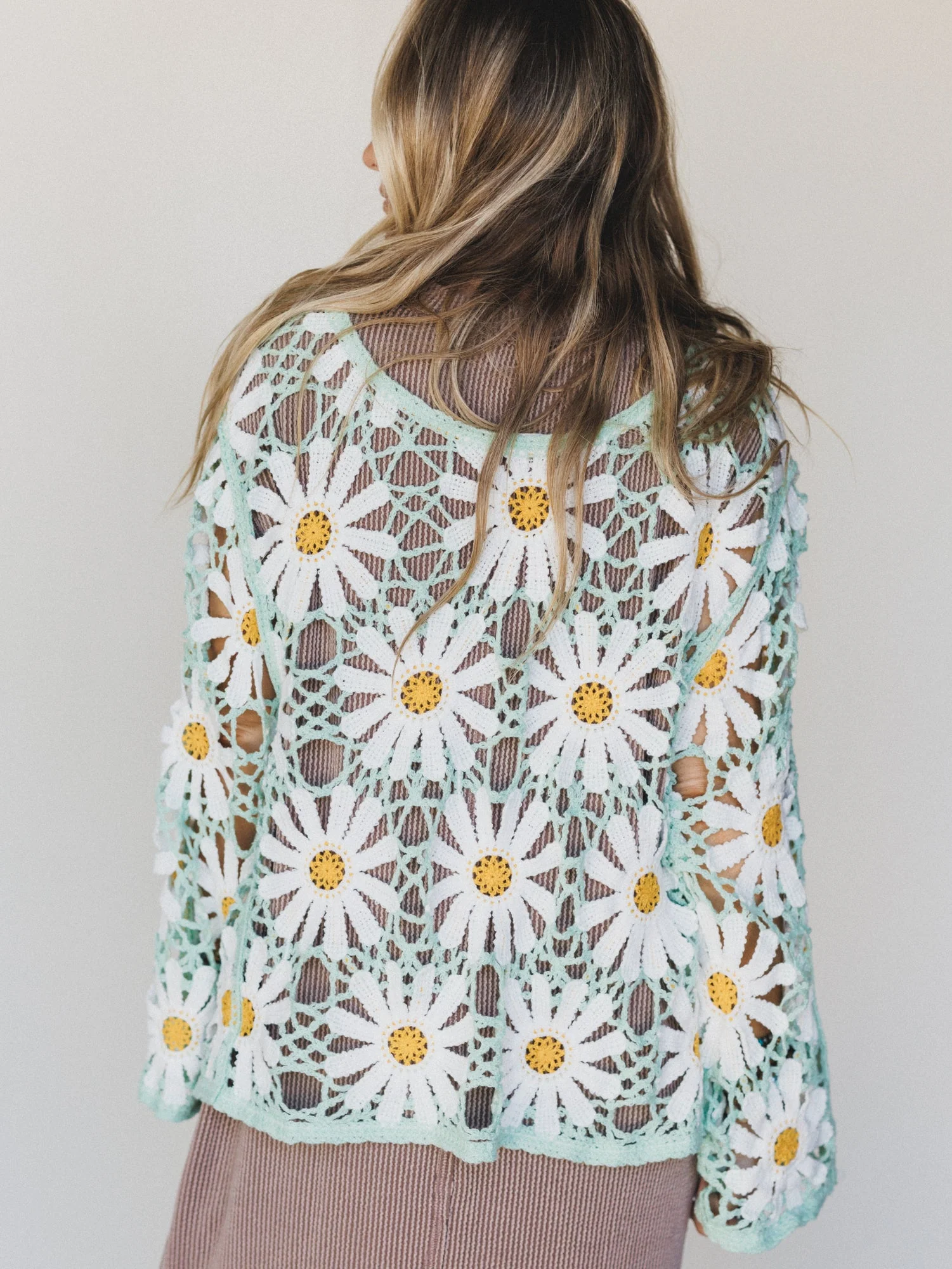 Flower Field Cardigan - Mint - Image 4